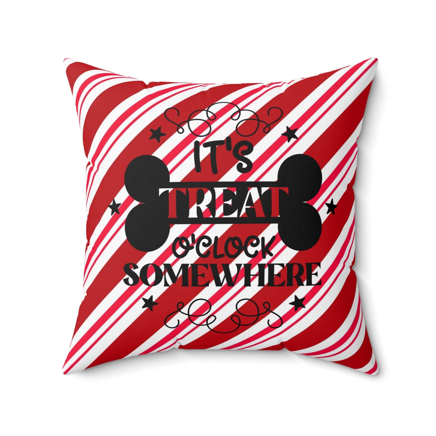 Pet Holiday Theme Spun Polyester Square Pillow, Pet Lover's Christmas Decor for Home or Office, Holiday Decor for Pet Lover's