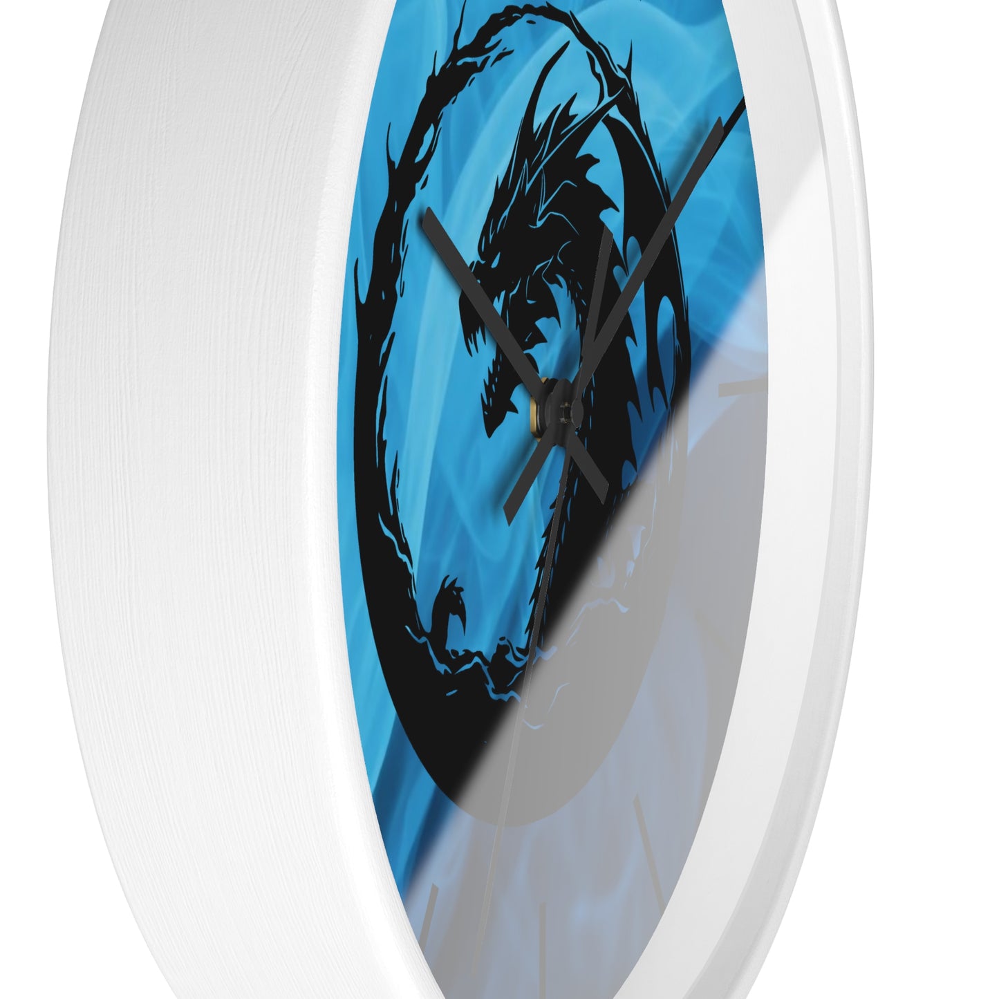 Dragon Blue Smoky Wall Clock - Mystical Home Office Decor Gift