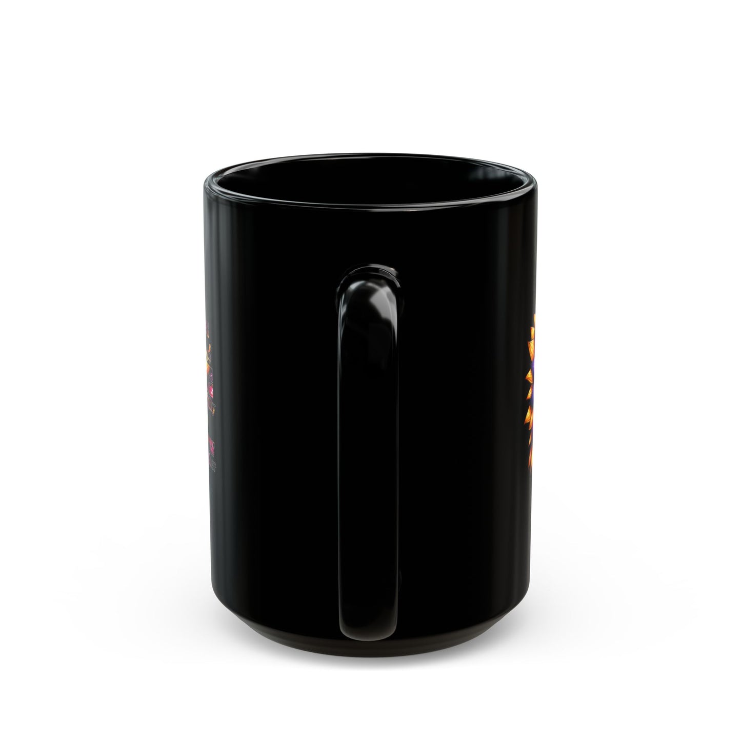 Inspirational Black Mug with Colorful Flower Design - Perfect Gift for Women