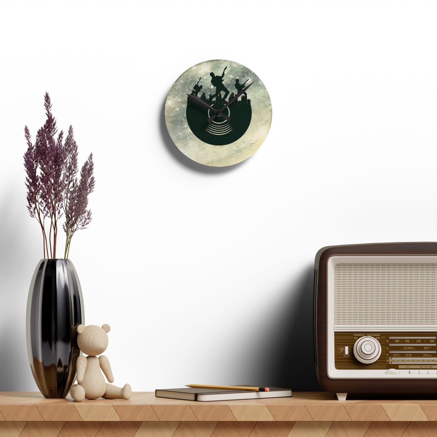 Retro Music Vibes Acrylic Wall Clock - Home Decor Gift