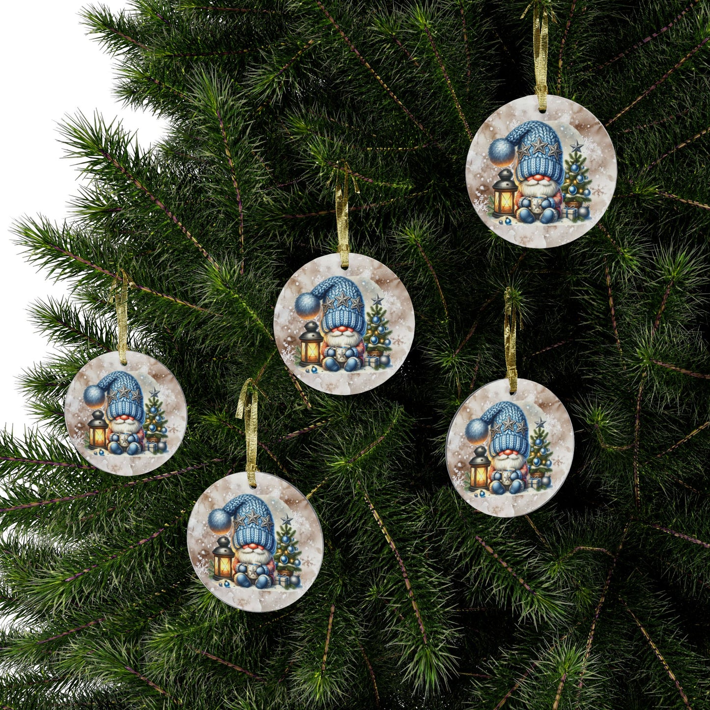 Charming Christmas Acrylic Ornaments with Woodland Gnome Design Holiday Decor