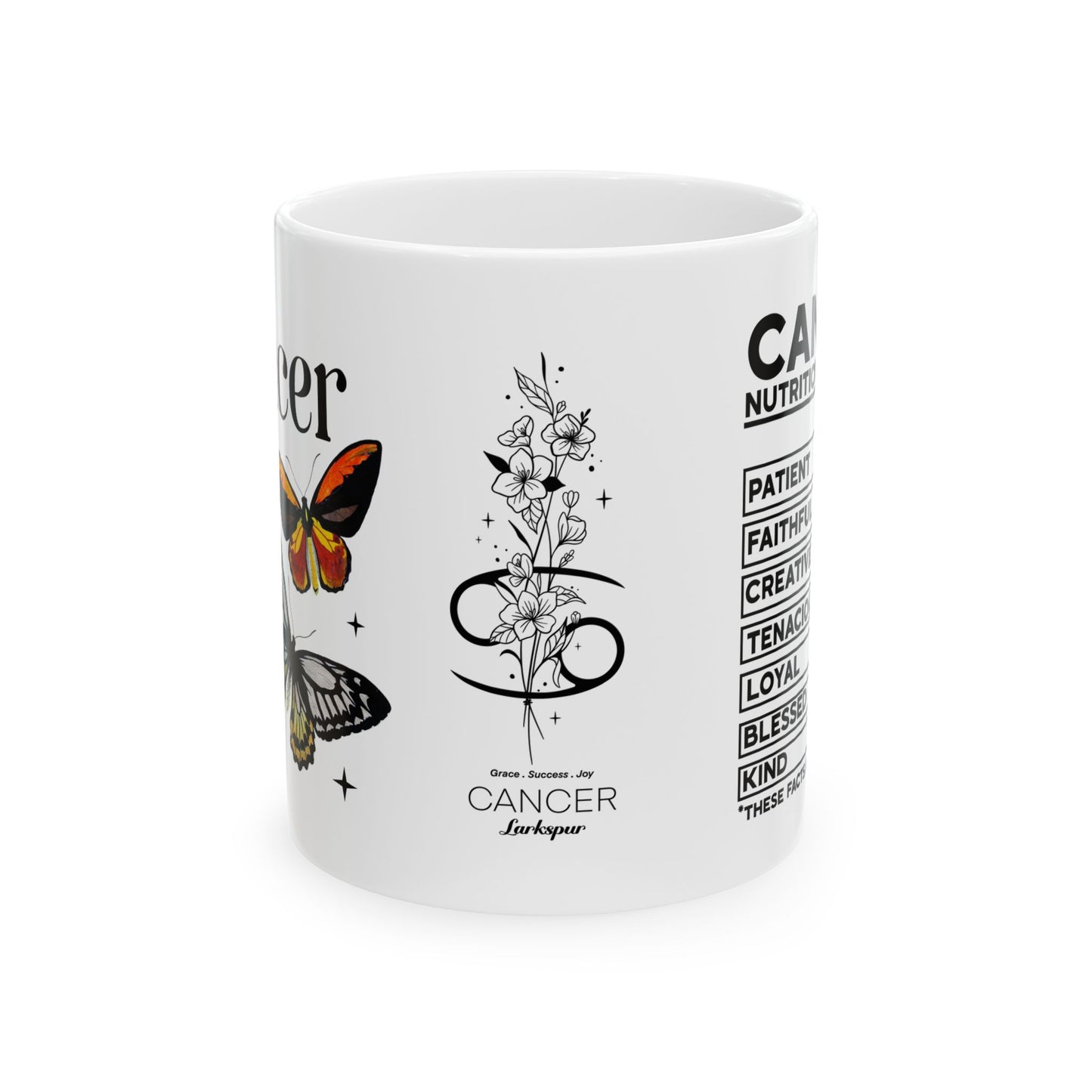 Cancer Zodiac Ceramic Mug – Empowering Design for Zodiac Lovers