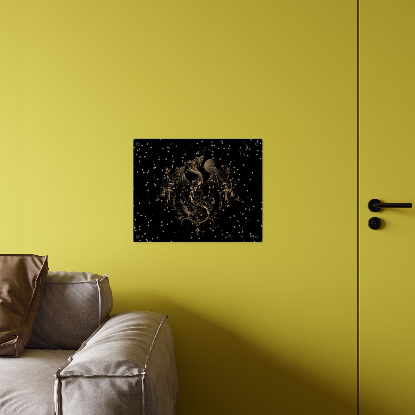 Sleek Dragon Acrylic Wall Art Panel - Celestial Decor for Fantasy Lovers