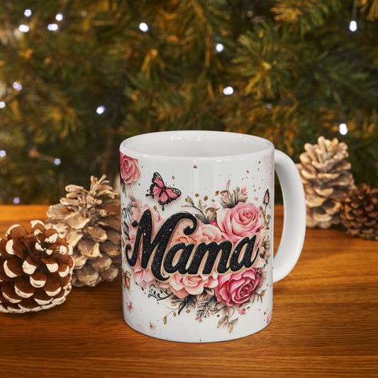 Floral Mama Ceramic Mug - Perfect Gift for Moms