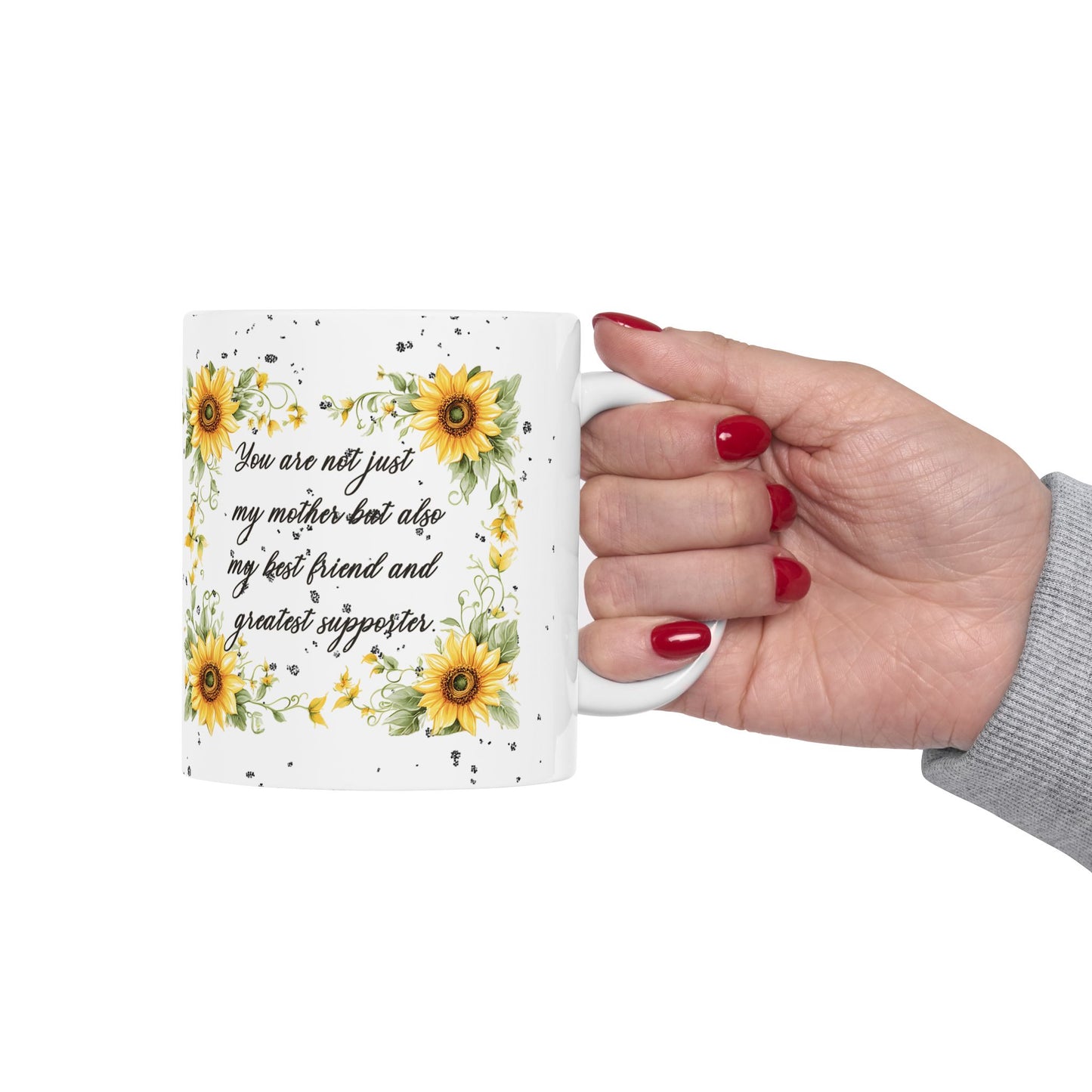 Sunflower Mom Ceramic Coffee Mug - Inspirational Mother's Day Gift Idea or Any Occasion (11oz, 15oz)