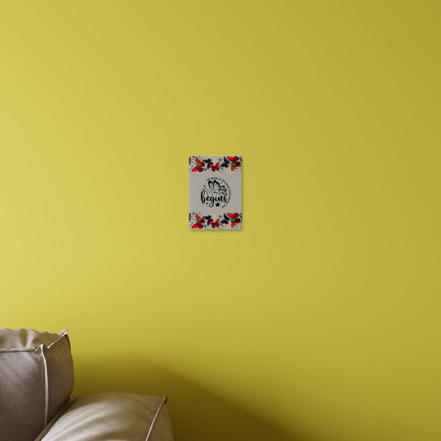 Inspirational Butterfly Acrylic Wall Art Panel - 'Life Begins' Decor