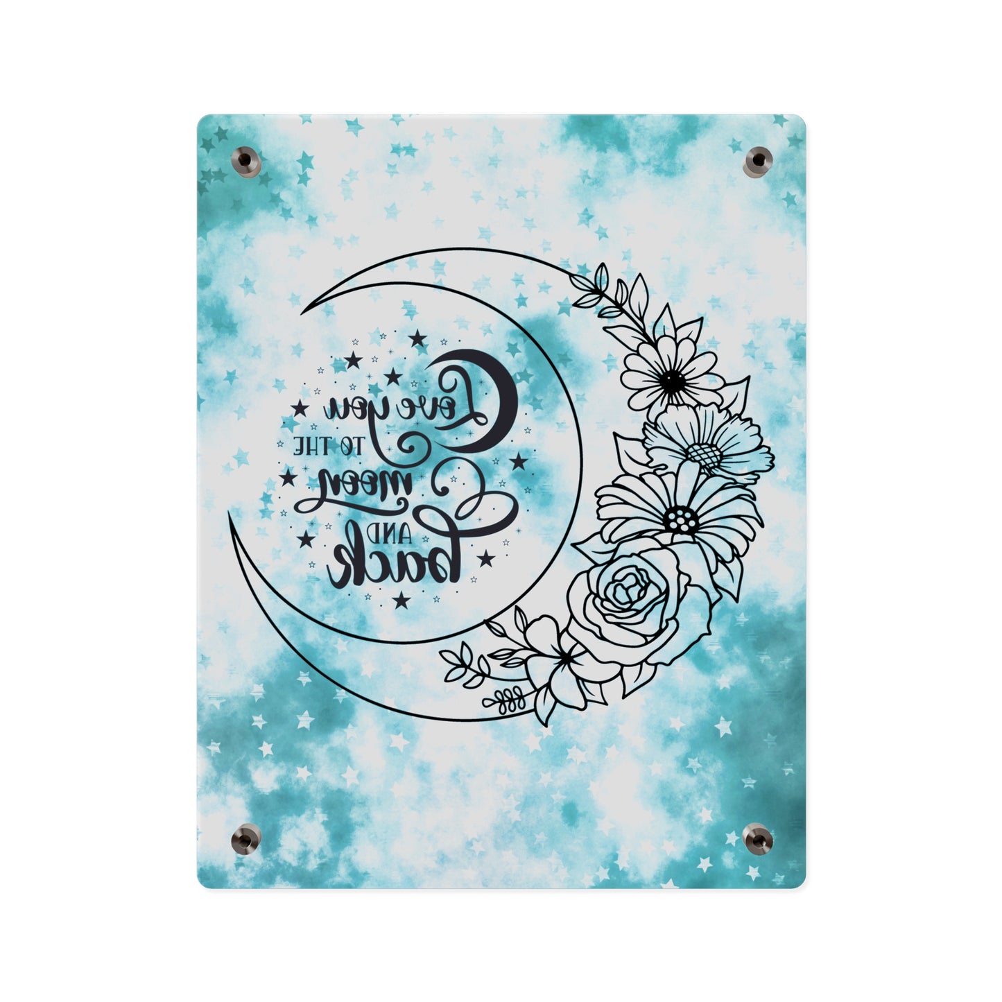 Starry Love You To The Moon And Back Acrylic Wall Art Panel, Beautiful Decor for Any Room, Accent for Any Room, Great Gift Idea for Any Occasion