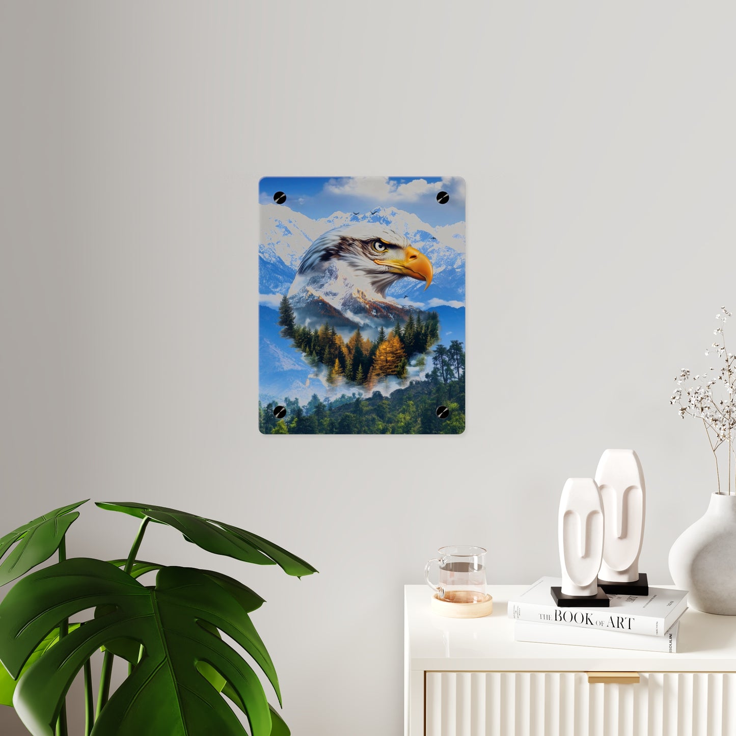 Eagle Mountain Acrylic Wall Art Panel — Patriotic Wilderness Landscape Decor