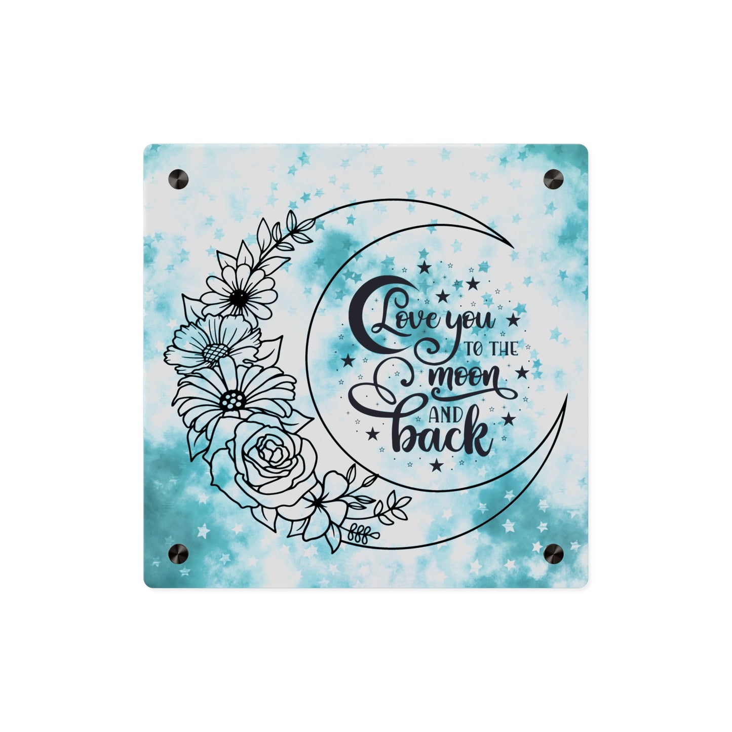 Starry Love You To The Moon And Back Acrylic Wall Art Panel, Beautiful Decor for Any Room, Accent for Any Room, Great Gift Idea for Any Occasion