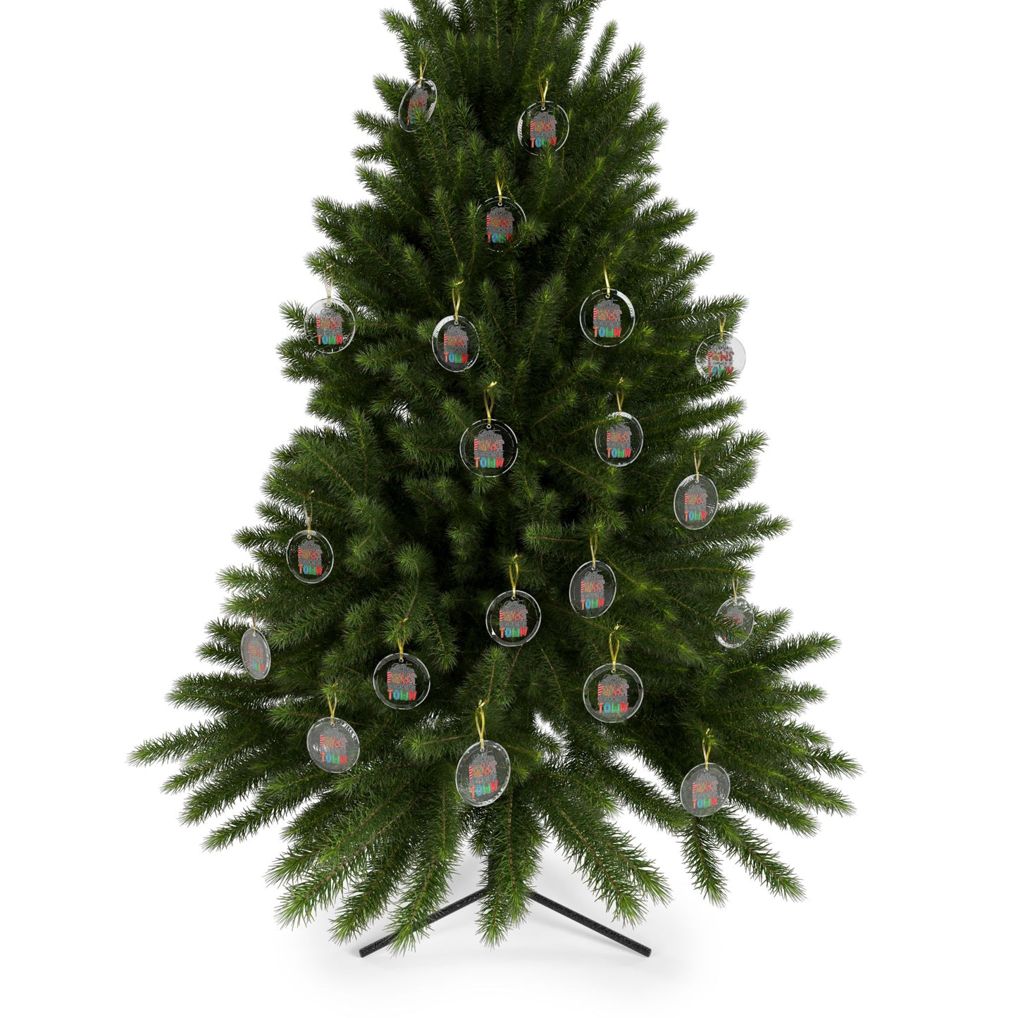 Pet Theme Holiday Glass Ornaments - Santa Paws Is Coming To Town Pet Lovers Gift
