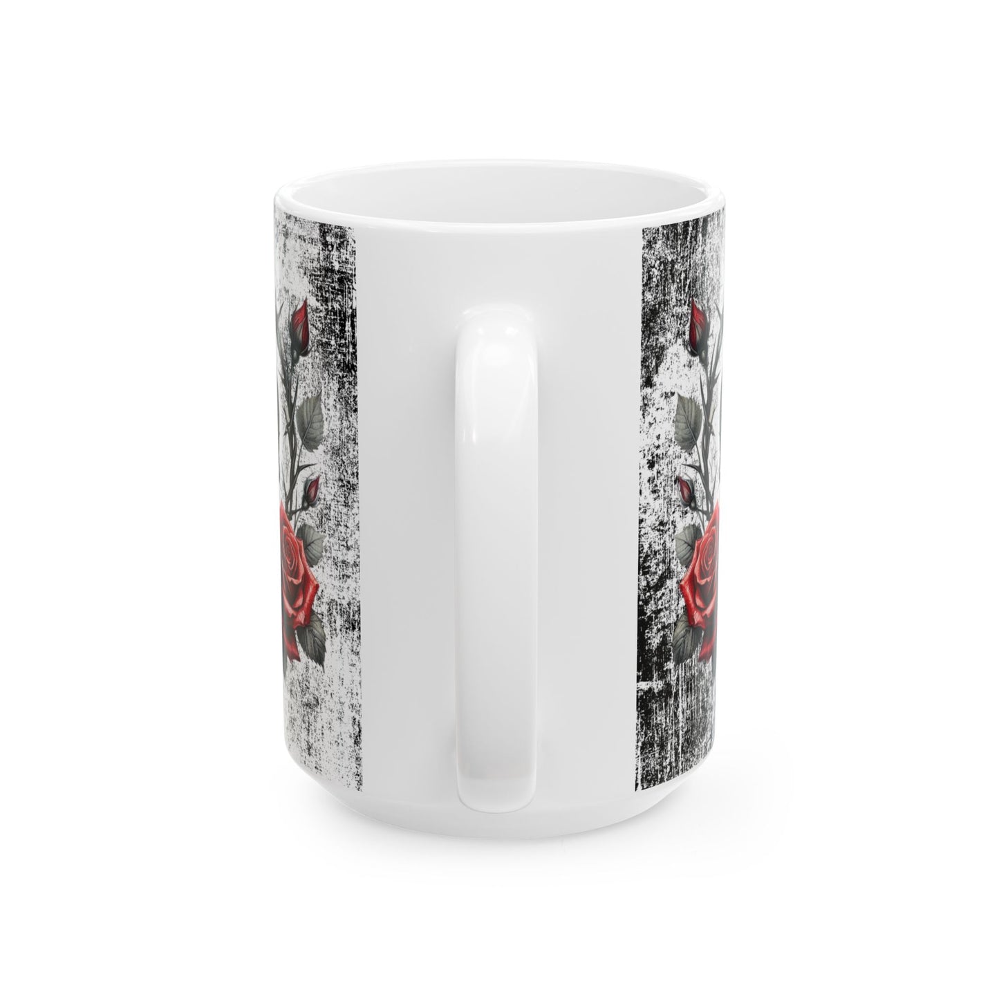 Valentine Ceramic Mug - 'Will You Be My Valentine' Gothic Rose & Thorn Design (11oz/15oz)