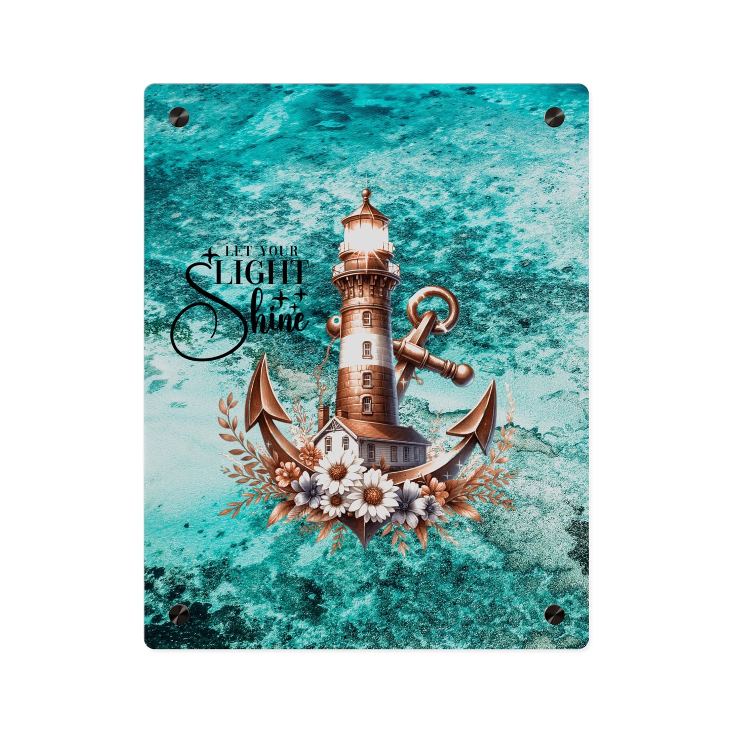 Nautical Acrylic Wall Art Panel - "Let Your Light Shine" Home Decor