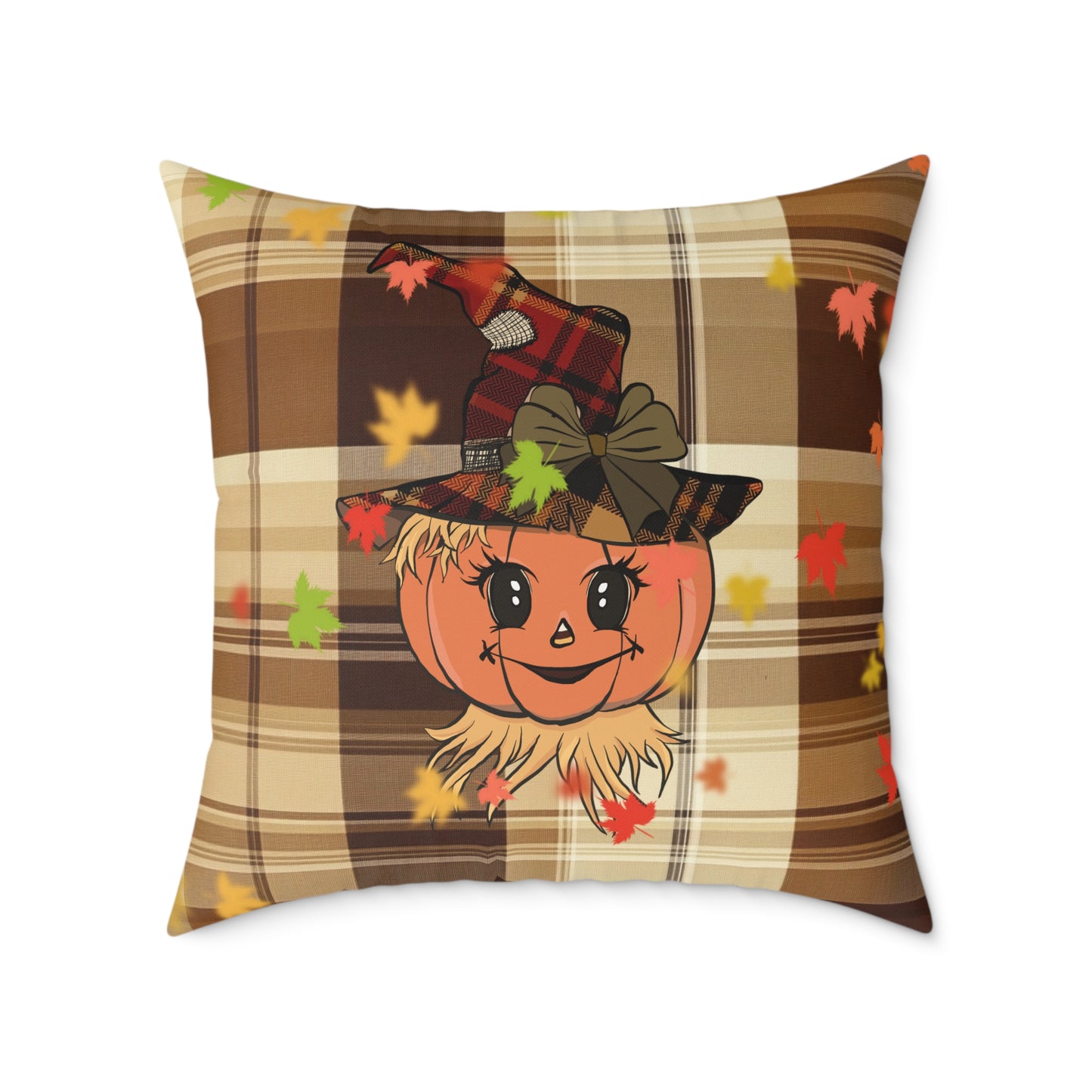 Fall Decor Square Poly Canvas Pillow, Stylish Two-Sided Fall Quote Decor Pillow for Home or Office, Beautiful Accent for Any Room