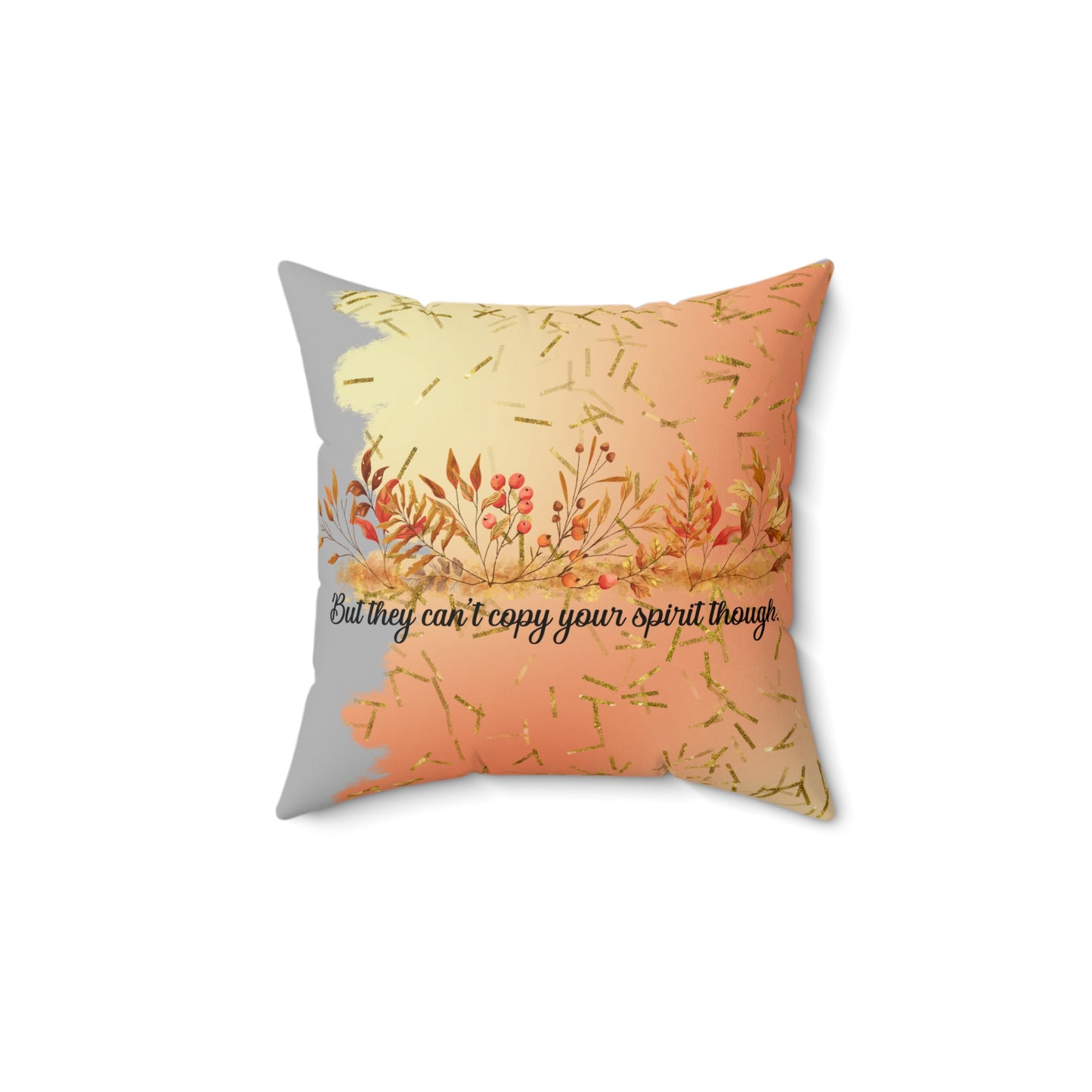 Inspirational Fall Floral Pillow, Cozy Home Decor, Unique Gift, Motivational Quote, Throw Pillow for Relaxation or Celebrations