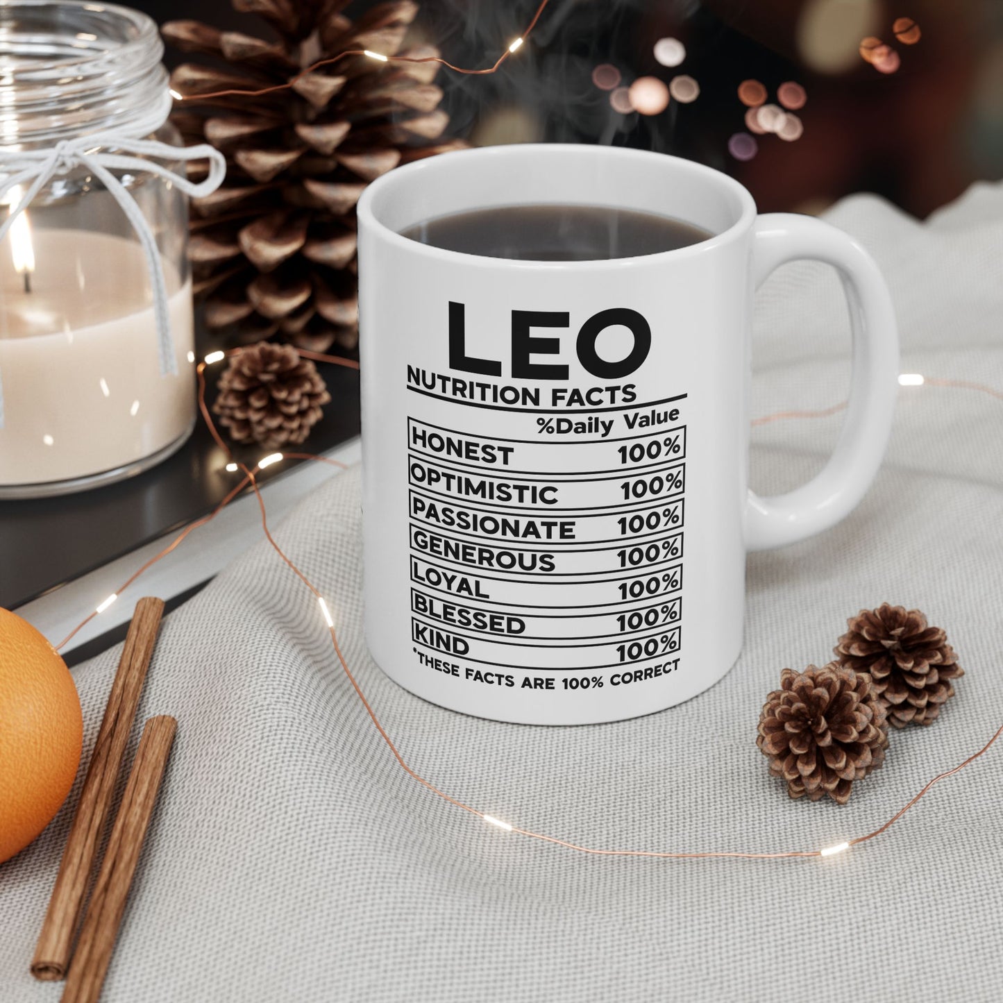 Leo Zodiac Ceramic Mug - Strength & Passion - 11oz/15oz Coffee Cup