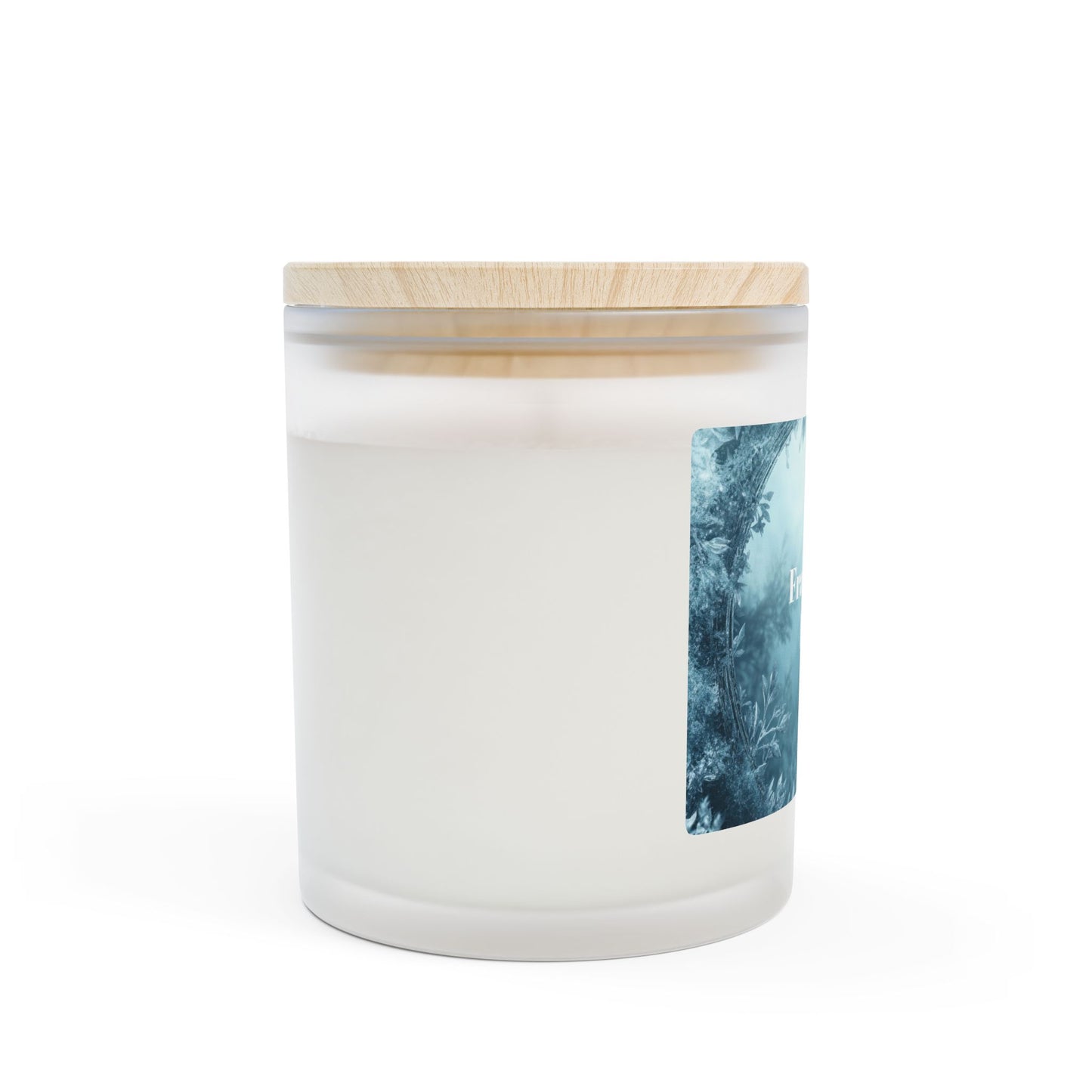 Vanilla Frosted Glass Candle – 11oz Scented Soy Candle with Wooden Lid
