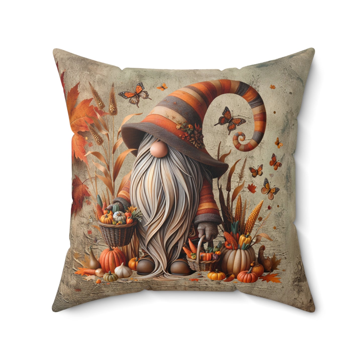 Autumn Gnome Pillow, Cozy Home Decor, Fall Cushion, Harvest Gift, Seasonal Accent Pillow, Thanksgiving Decor, Gnome Design
