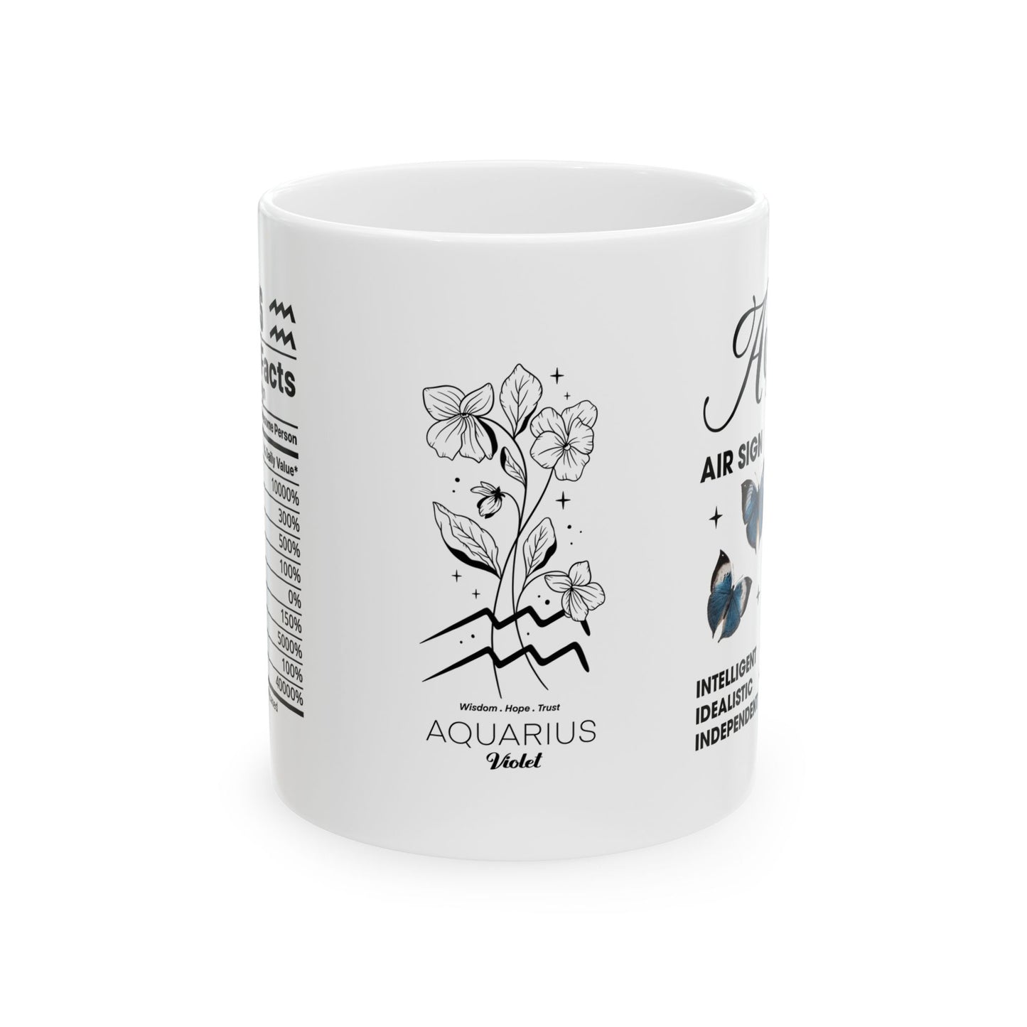 Zodiac Aquarius Ceramic Mug (11oz & 15oz) - Astrology Gift for Star Sign Lovers