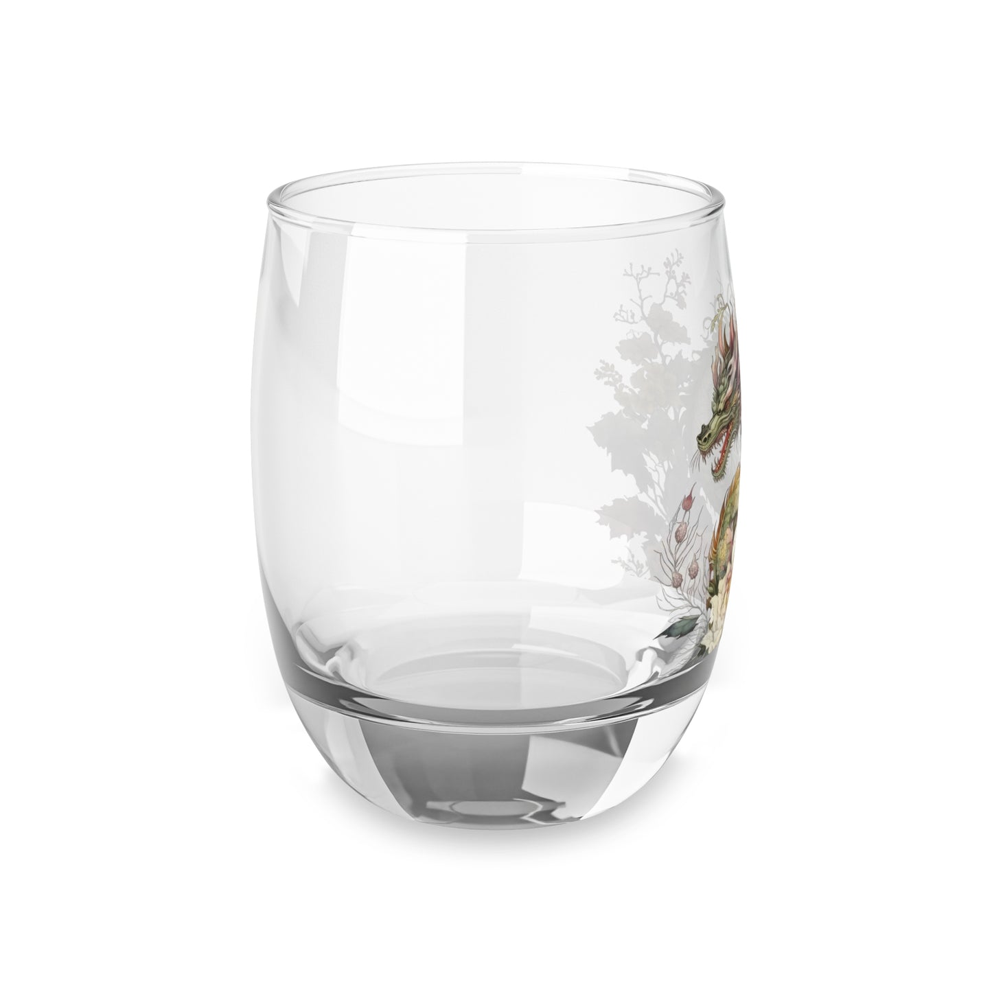 Dragon Floral Whiskey Glass 6oz – Vintage Asian-Inspired Barware Gift