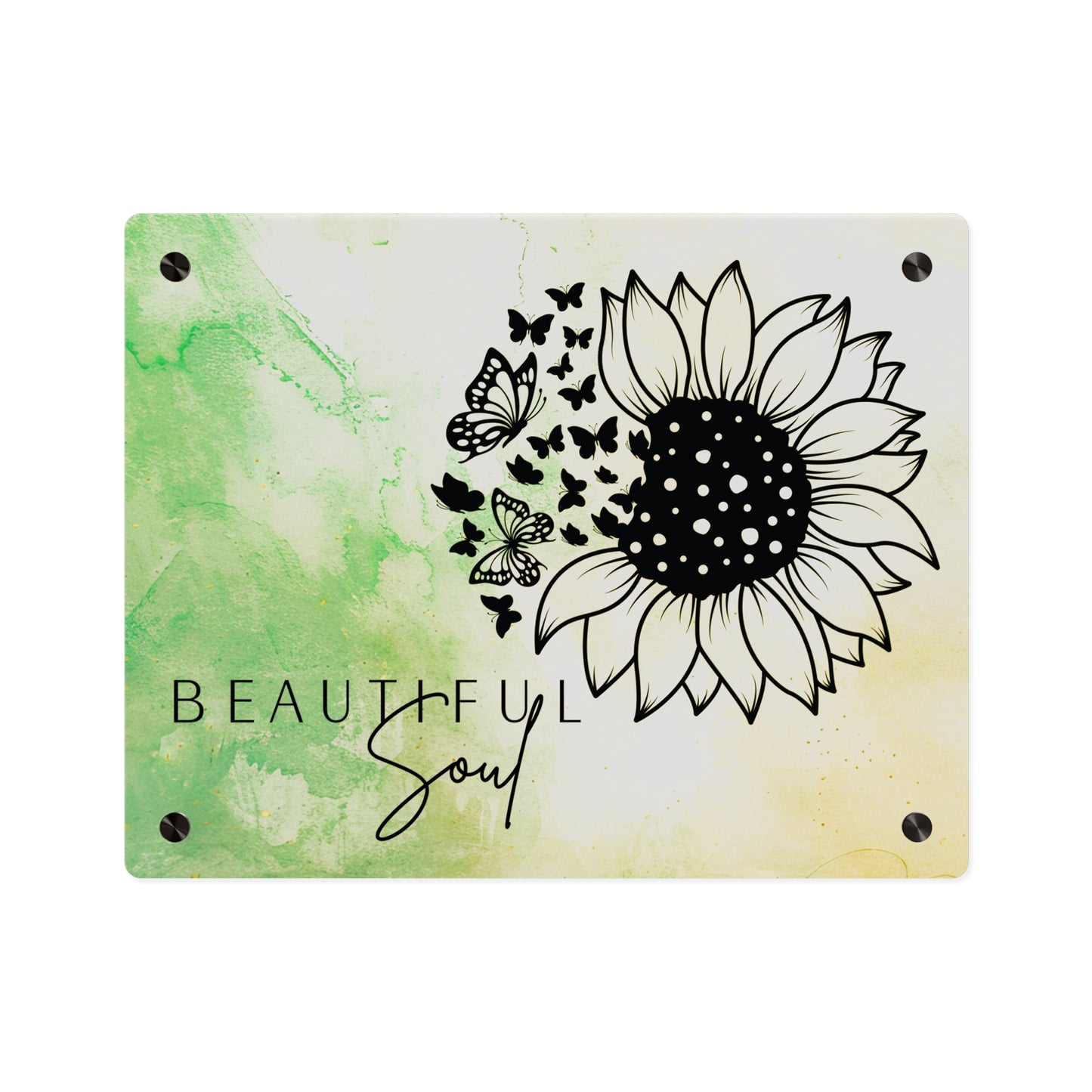 Beautiful Soul Acrylic Wall Art Panel with Sunflower Design