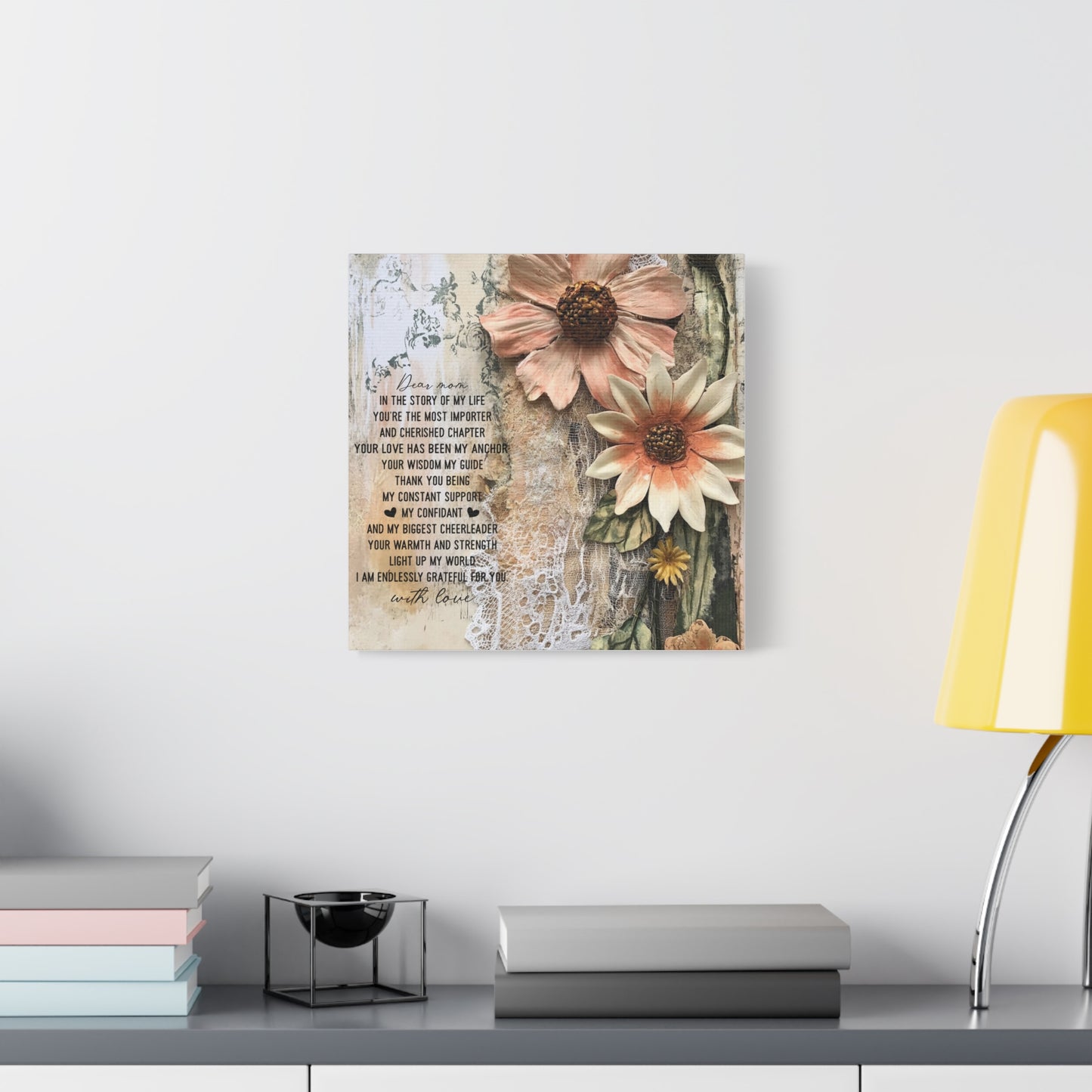Floral Canvas Wall Art - Heartfelt Mom Appreciation Decor