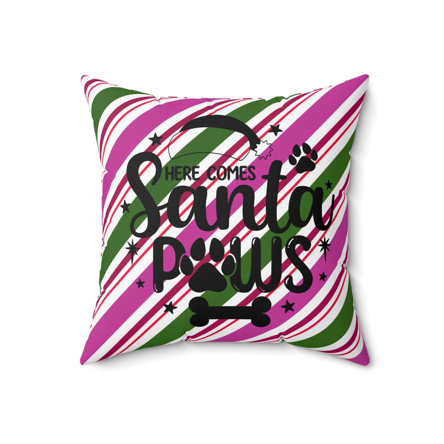 Christmas Dog Theme Spun Polyester Square Pillow, Dog Lover's Christmas Quote, Pet Lover's Christmas Decor for Home and Office, Animal Lover's Holiday Decor