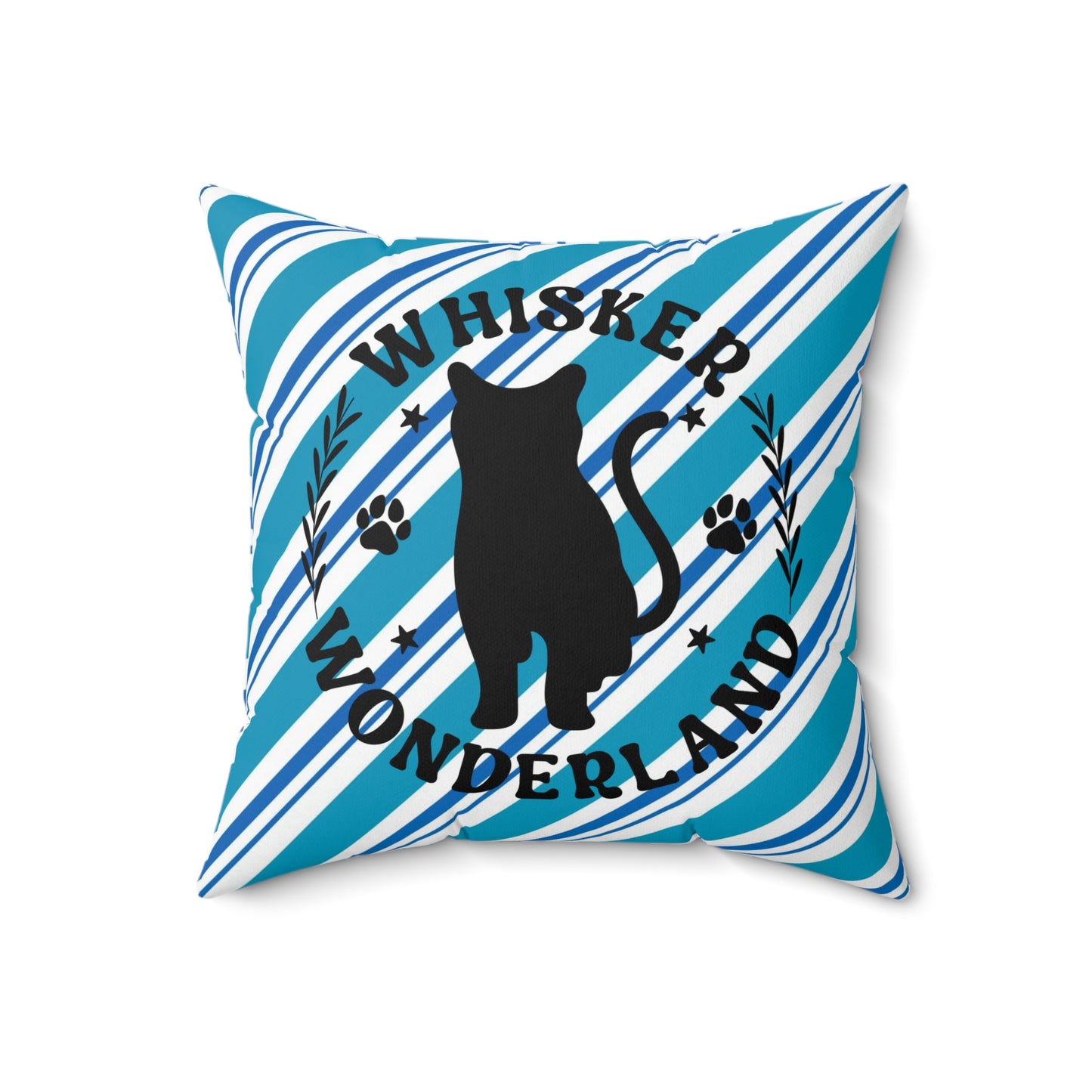 Pet Cat Theme Spun Polyester Square Pillow, Cat Holiday Quote, Cat Lover's Holiday Decor, Cat Lovers, Animal Lovers, Holiday Decor for Cat Lovers