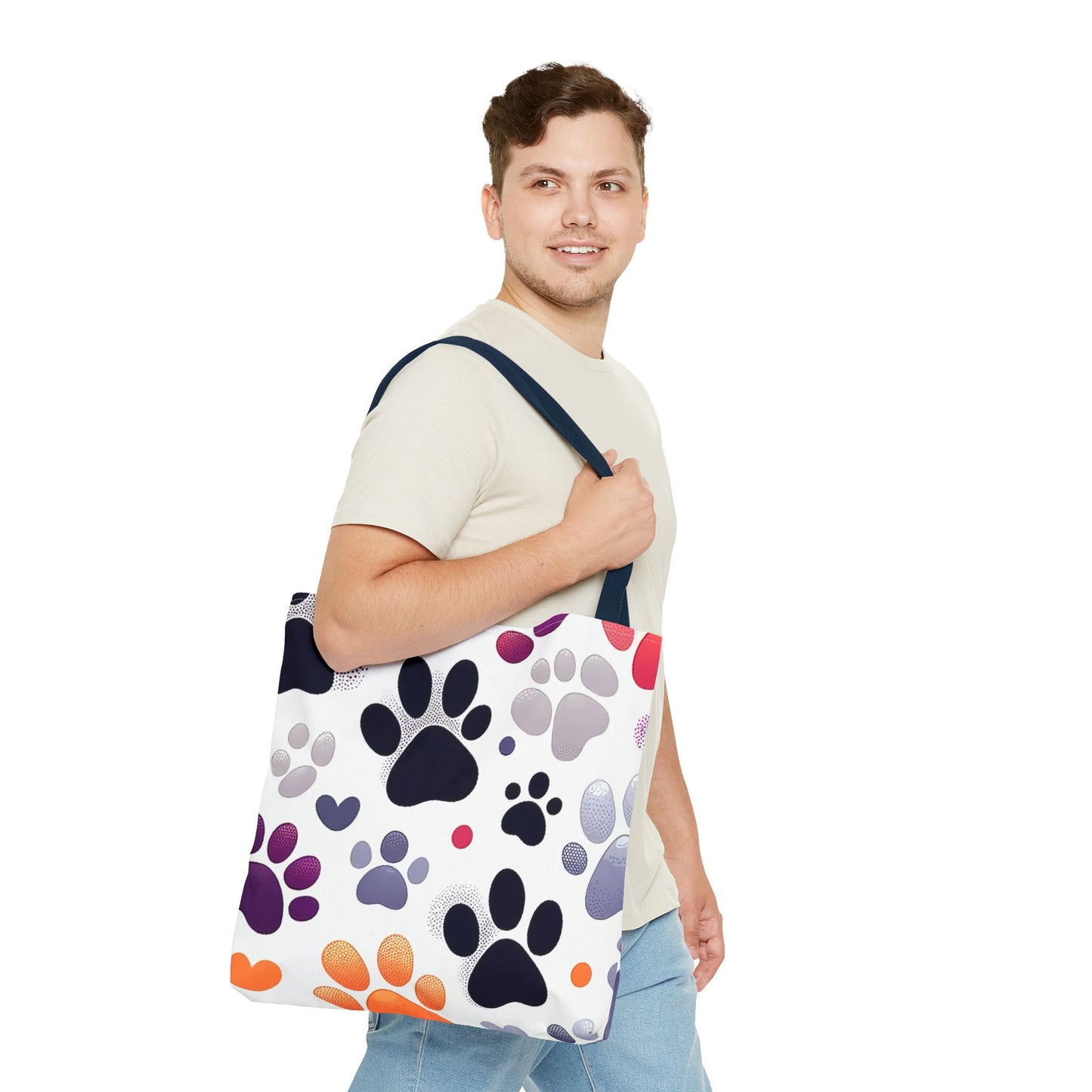 Paw Print FashionableTote Bag (AOP), Stylish, Animal Lovers, Pet Lovers, Great Gift Idea for Birthdays, Holidays or Any Occasion for Anyone
