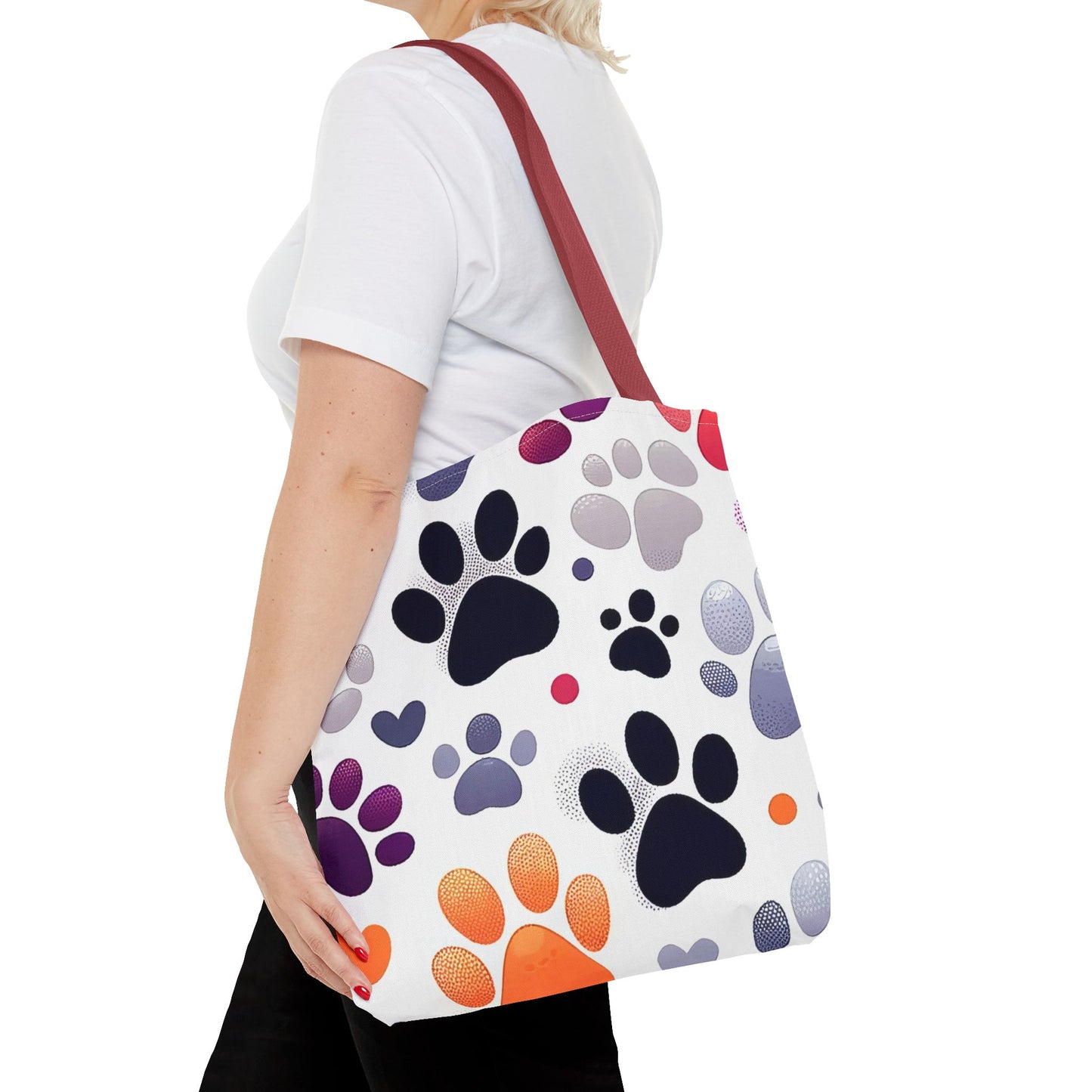 Paw Print FashionableTote Bag (AOP), Stylish, Animal Lovers, Pet Lovers, Great Gift Idea for Birthdays, Holidays or Any Occasion for Anyone