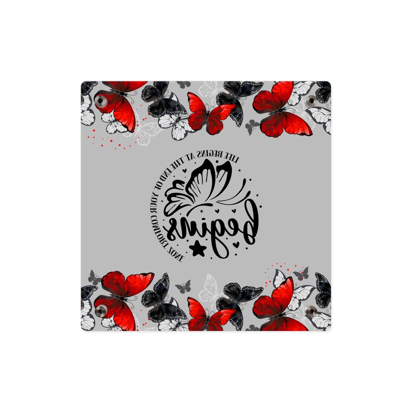 Inspirational Butterfly Acrylic Wall Art Panel - 'Life Begins' Decor