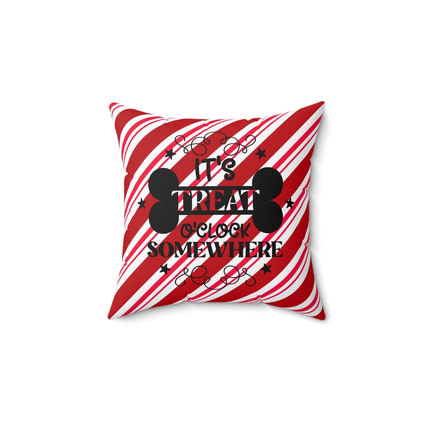 Pet Holiday Theme Spun Polyester Square Pillow, Pet Lover's Christmas Decor for Home or Office, Holiday Decor for Pet Lover's
