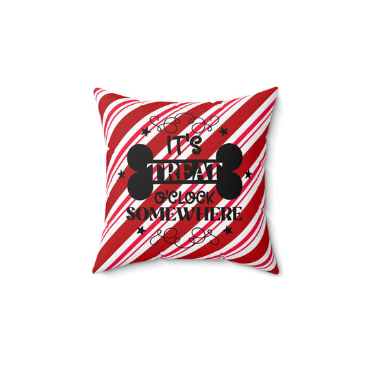 Pet Holiday Theme Spun Polyester Square Pillow, Pet Lover's Christmas Decor for Home or Office, Holiday Decor for Pet Lover's