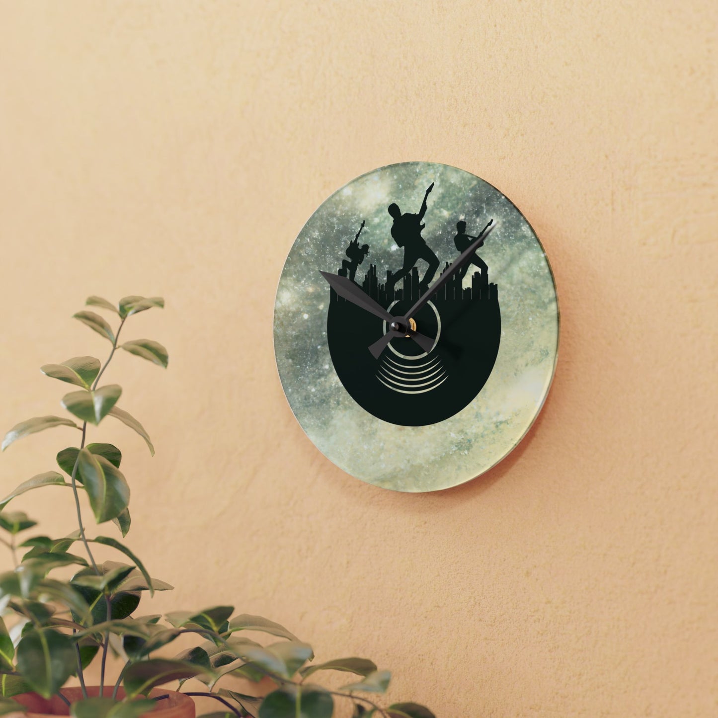 Retro Music Vibes Acrylic Wall Clock - Home Decor Gift