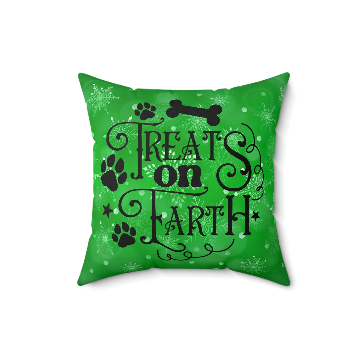 Pet Dog Holiday Theme Spun Polyester Square Pillow, Pet Dog Holiday Quote, Animal Lovers, Pet Lover's Holiday Decor, Beautiful Accent for Home or Office