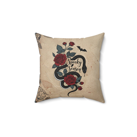 Gothic Rose Pillow, Spooky Home Decor, Halloween Decoration, Cozy Living Room, Vintage Floral Cushion