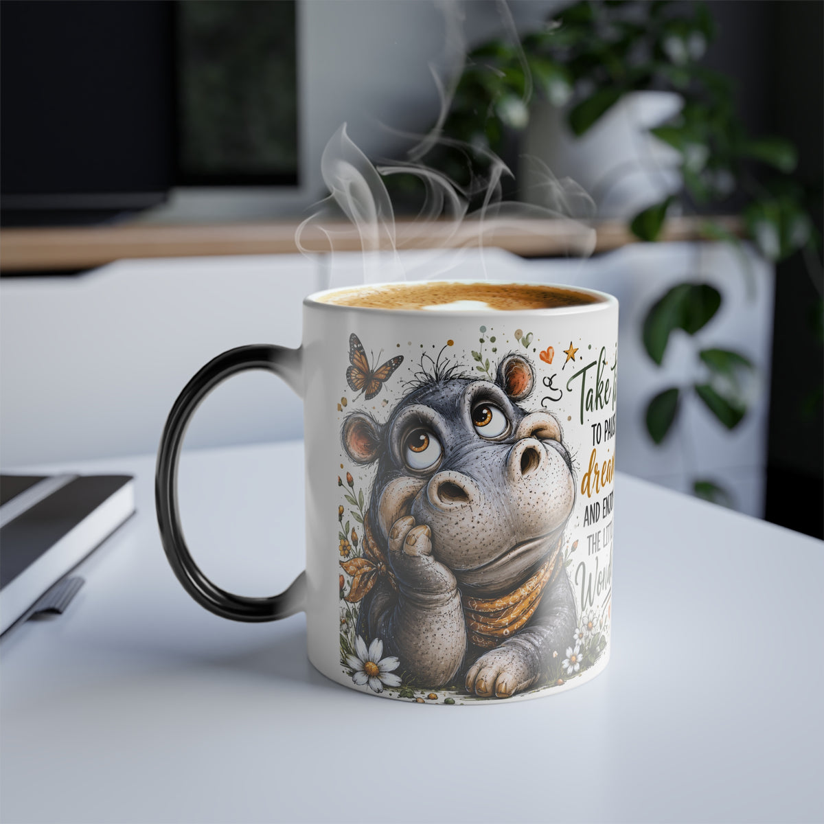 Take Time to Pause and Dream  Hippo Color-Changing Mug