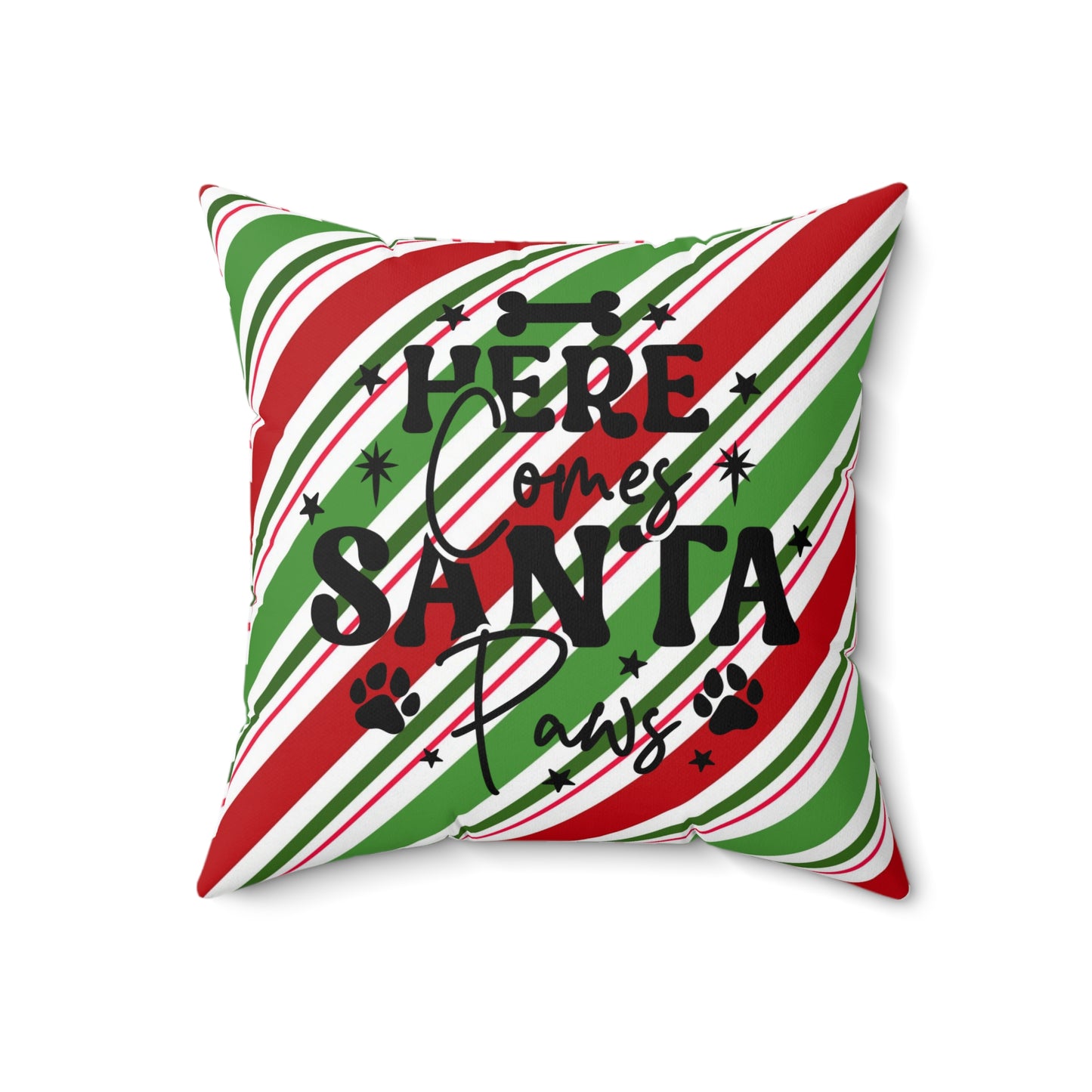 Christmas Pet Theme Spun Polyester Square Pillow, Dog Lover's Holiday Decor for Home or Office, Animal Lovers, Pet Lover's Holiday Accent