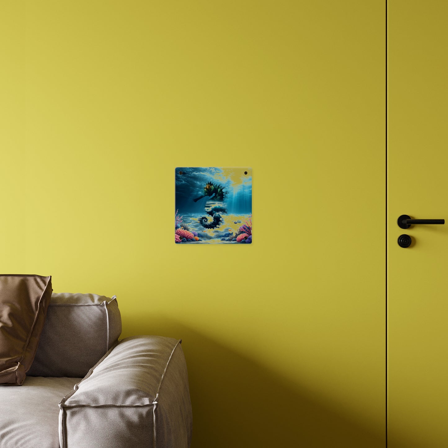 Acrylic Wall Art Panel — Underwater Seahorse Ocean Scene Panel
