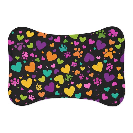 Colorful Pet Feeding Mat - Cute Dog Bowl Placement, Animal Lover Gift, Vibrant Pet Accessory for Home, Kitchen Decor, Puppy Essentials