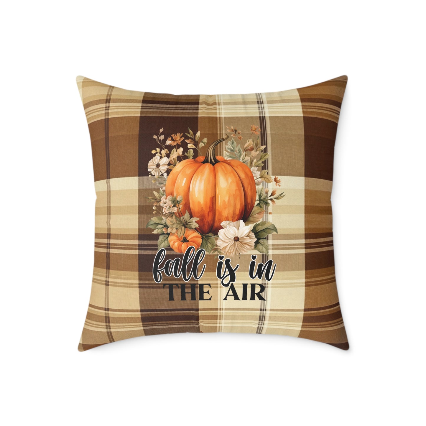 Fall Decor Square Poly Canvas Pillow, Stylish Two-Sided Fall Quote Decor Pillow for Home or Office, Beautiful Accent for Any Room