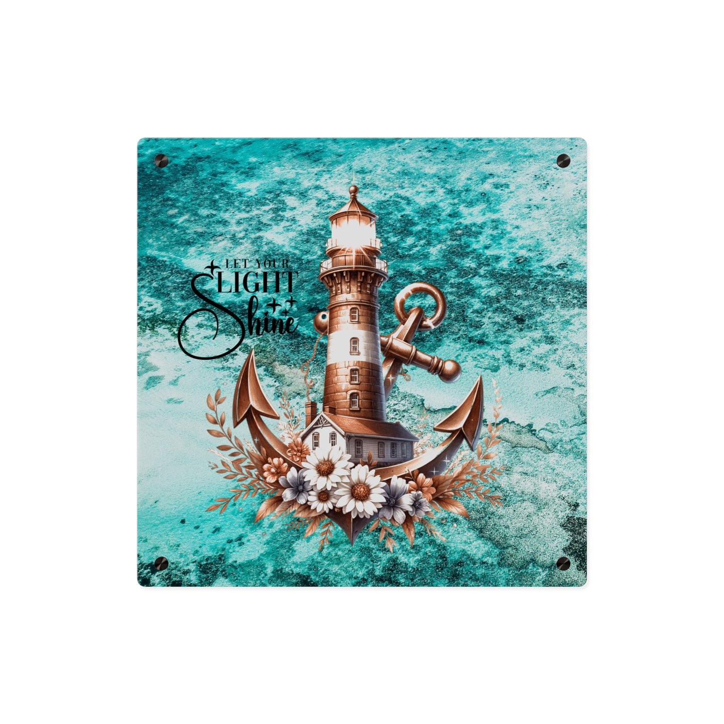 Nautical Acrylic Wall Art Panel - "Let Your Light Shine" Home Decor