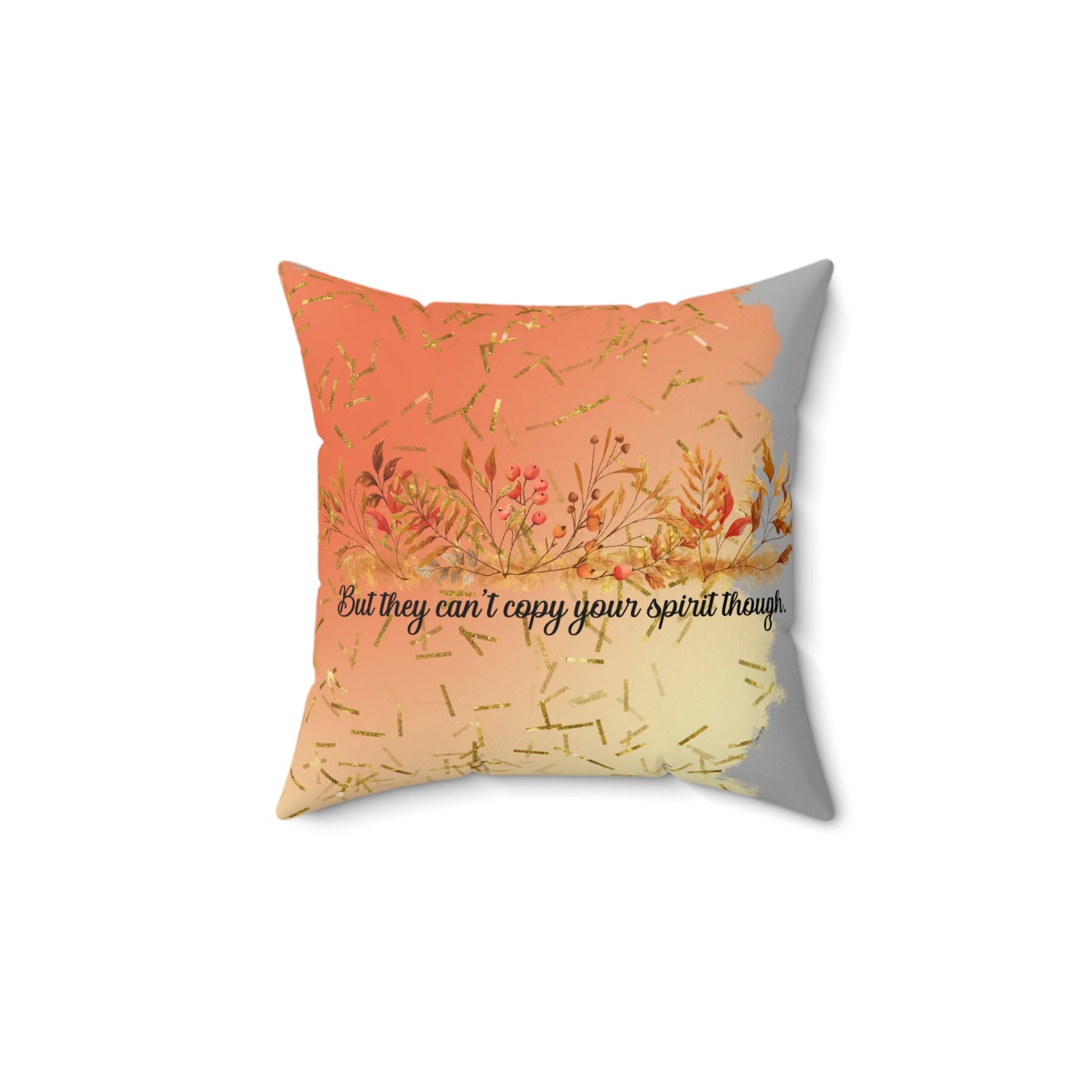 Inspirational Fall Floral Pillow, Cozy Home Decor, Unique Gift, Motivational Quote, Throw Pillow for Relaxation or Celebrations