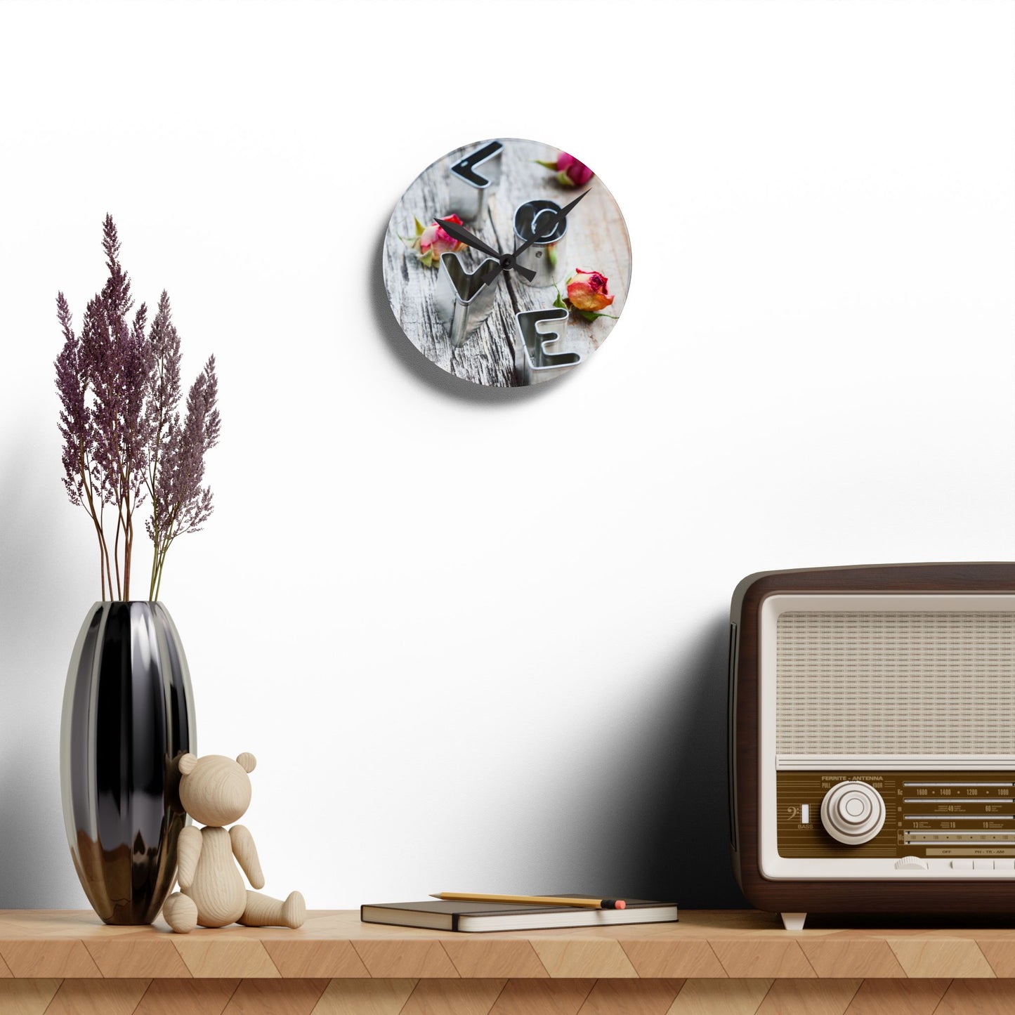 Rustic Charm Acrylic Wall Clock, Charming Decor for Home or Office, Great Housewarming or Any Occasion Gift Idea for Anyone