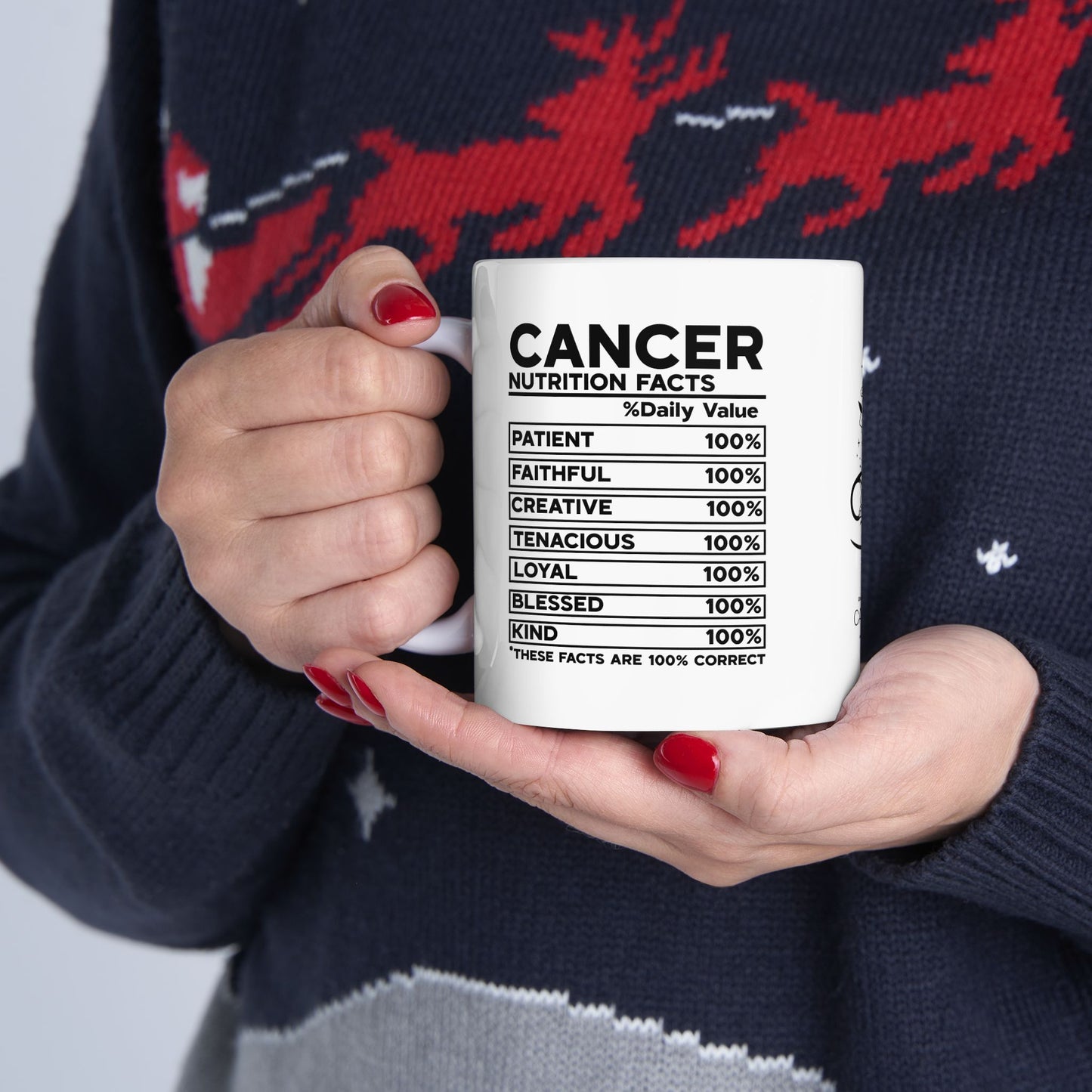 Cancer Zodiac Ceramic Mug – Empowering Design for Zodiac Lovers