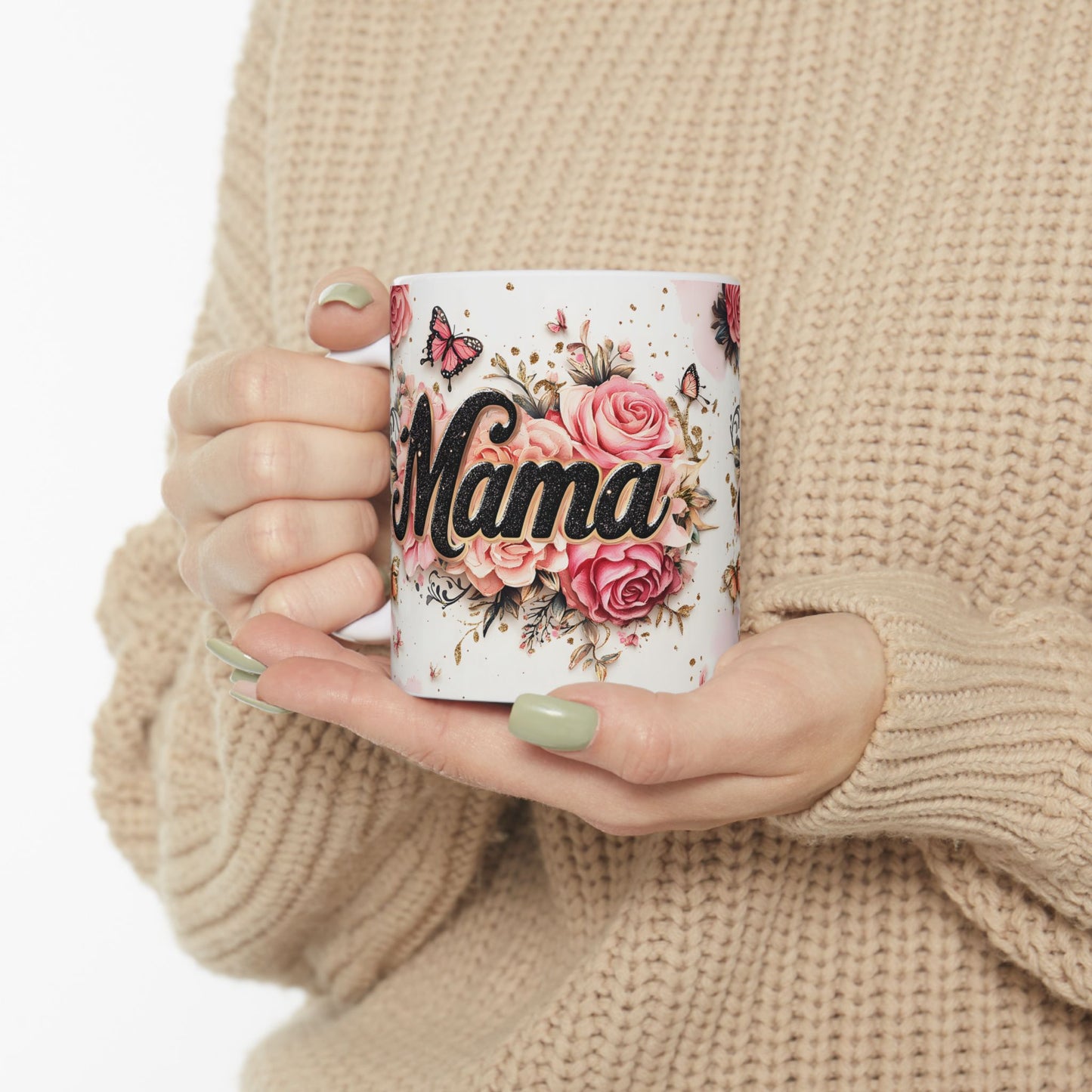 Floral Mama Ceramic Mug - Perfect Gift for Moms