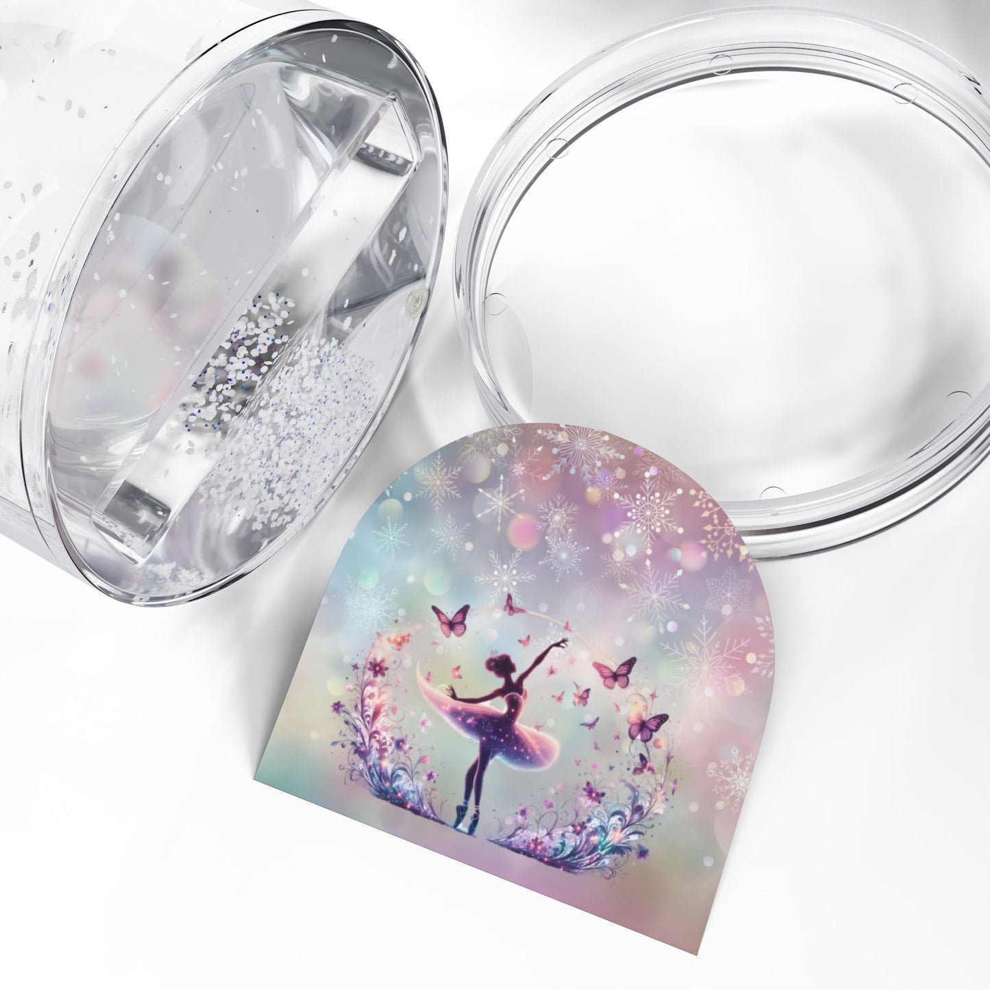 Ballerina Butterfly Snow Globe — Dreamy Pink Ballet Keepsake