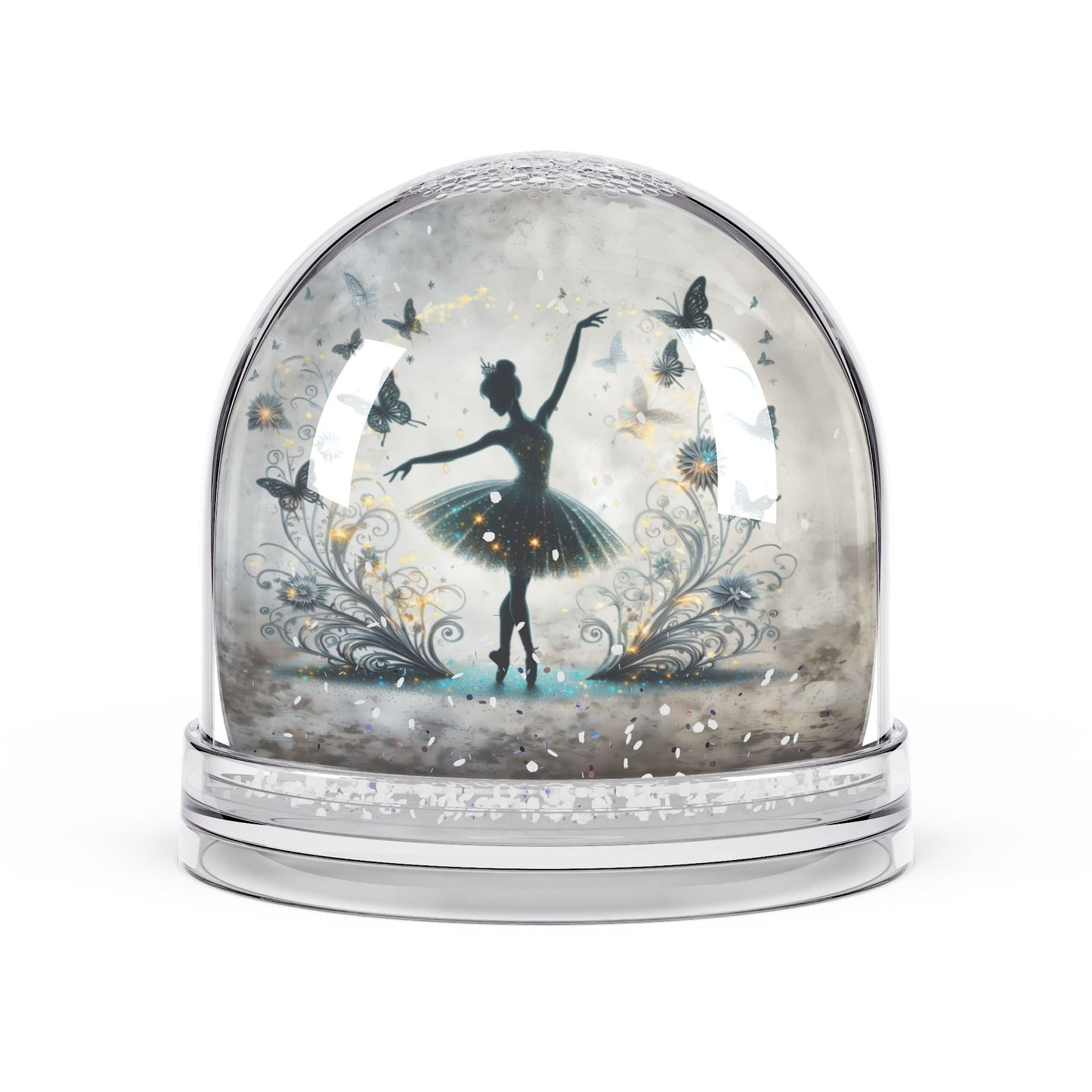 Ballerina Snow Globe — Elegant Dancing Silhouette Decorative Keepsake