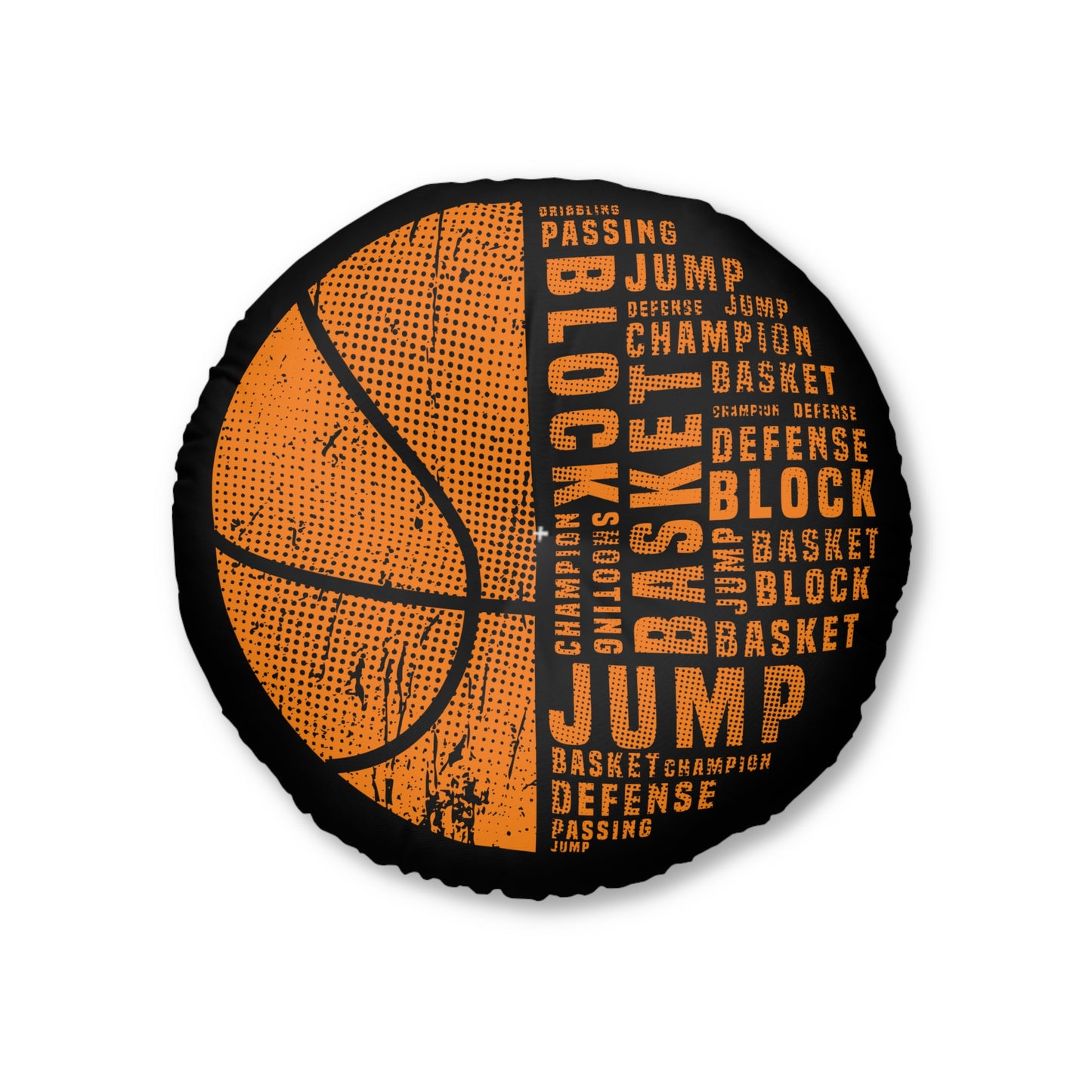 Basketball Tufted Floor Pillow, Round