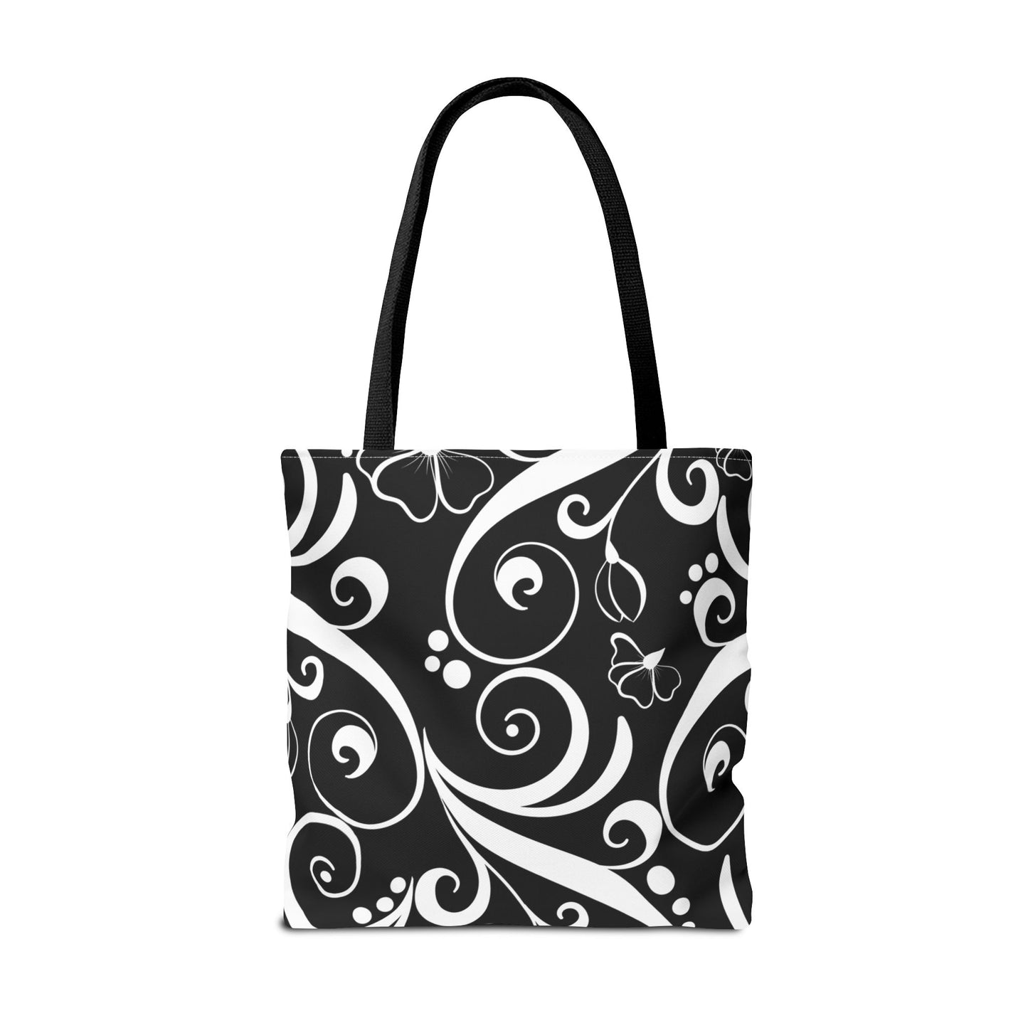 Fashionable Black and White Pattern Tote Bag (AOP), Stylish, Great Gift Idea for Birthdays, Holidays, Any Occasion for Anyone