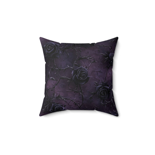 Gothic Rose Throw Pillow | Dark Floral Cushion for Home Decor, Gothic Lover Gift, Halloween Decoration, Vintage Style Pillow